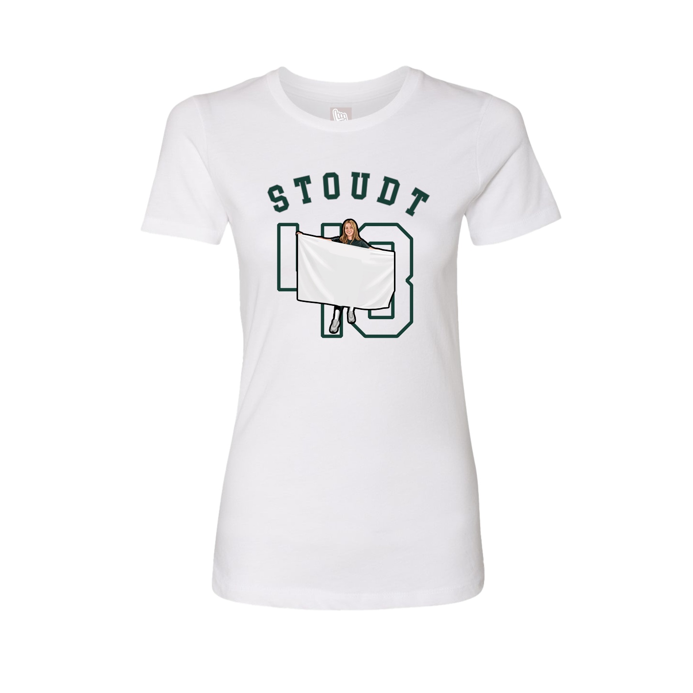 Fitted Women's Tee — Shirsey Arch in White