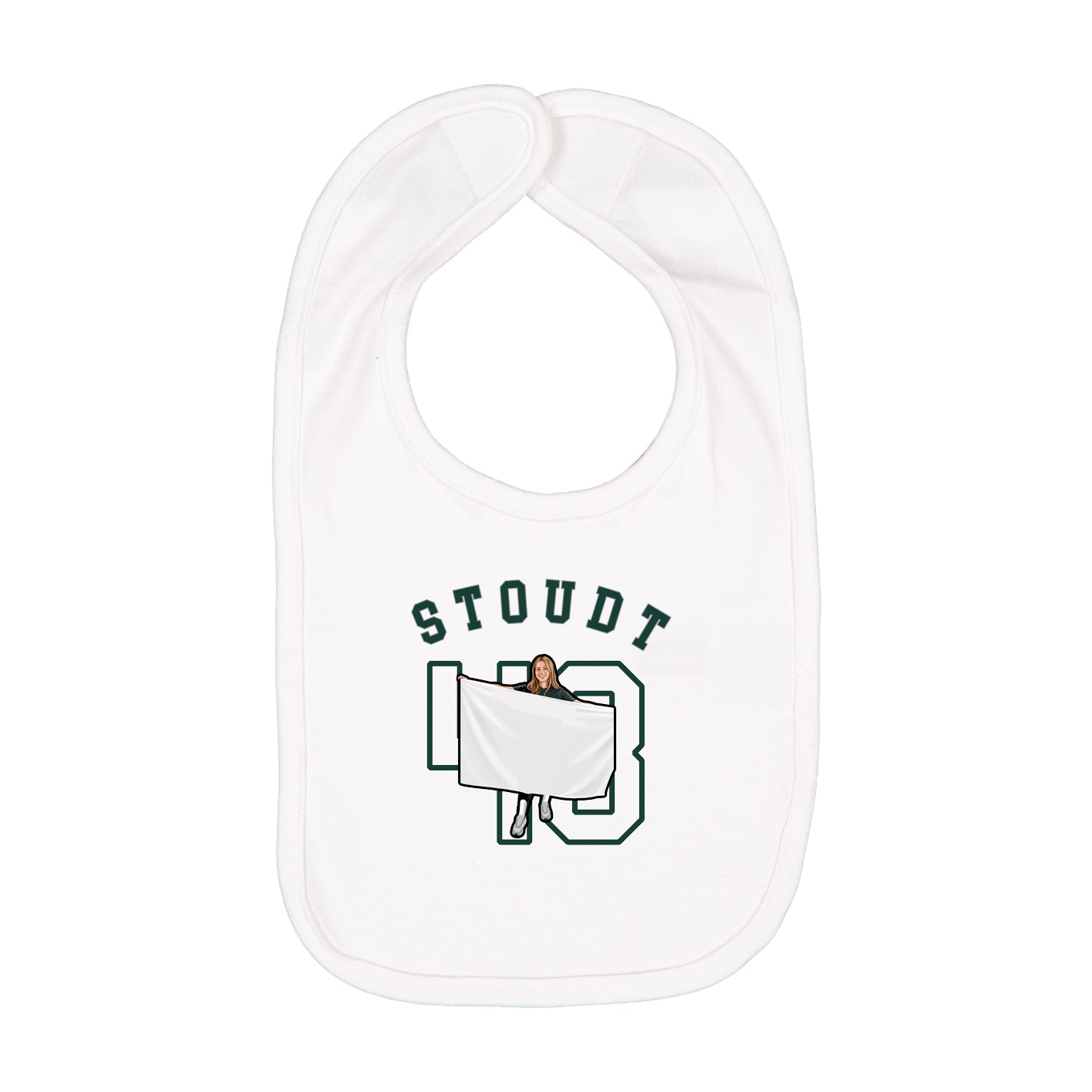 Infant Bib — Shirsey Arch in White