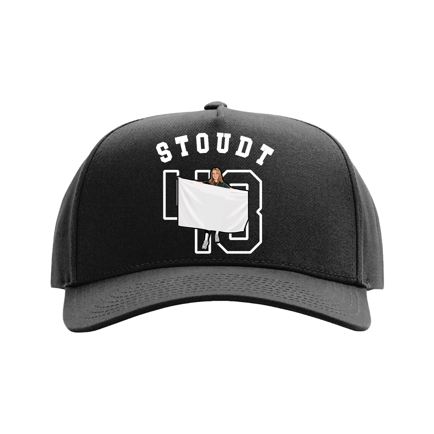 Full Fabric Five-Panel Champ Cap — Shirsey Arch in Black