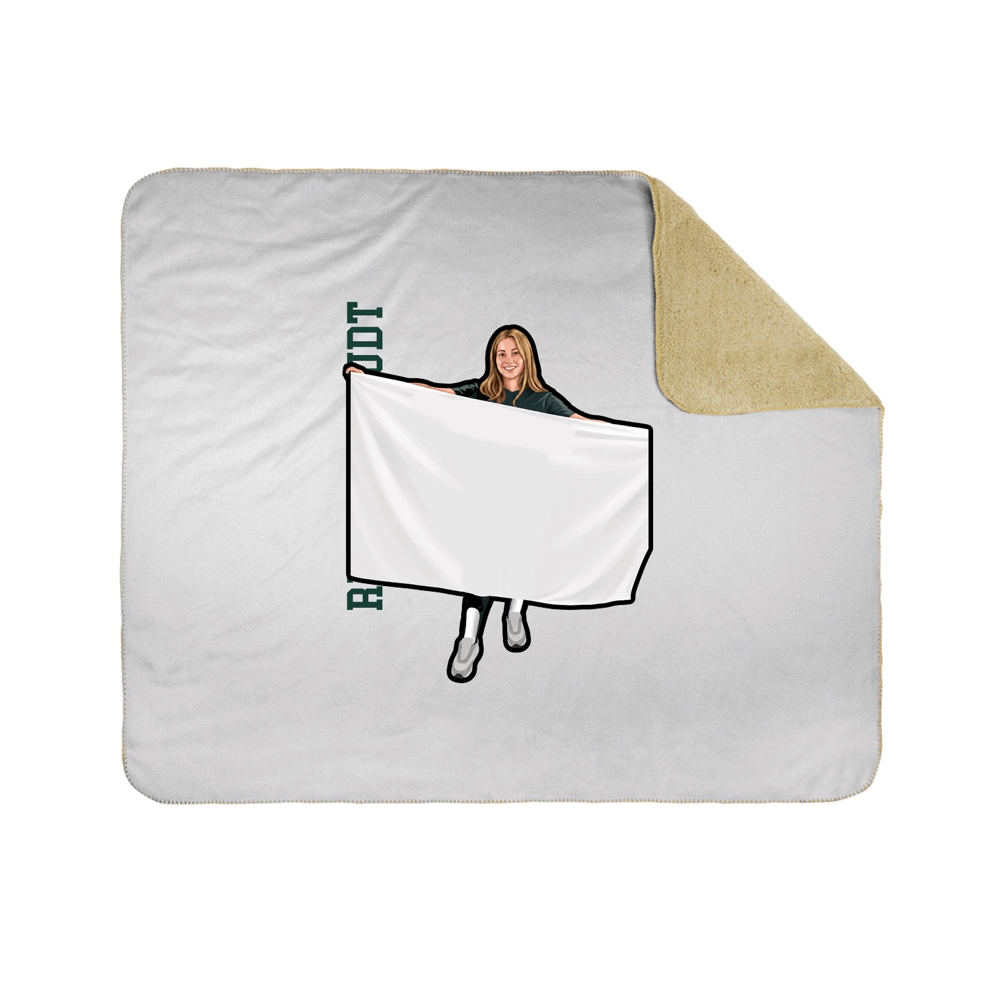 Throw Blanket — Name Vertical in White