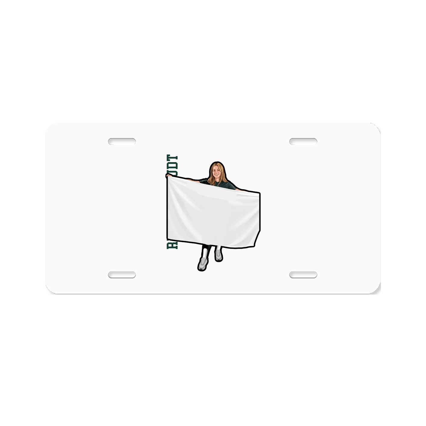 License Plate — Name Vertical in Classic