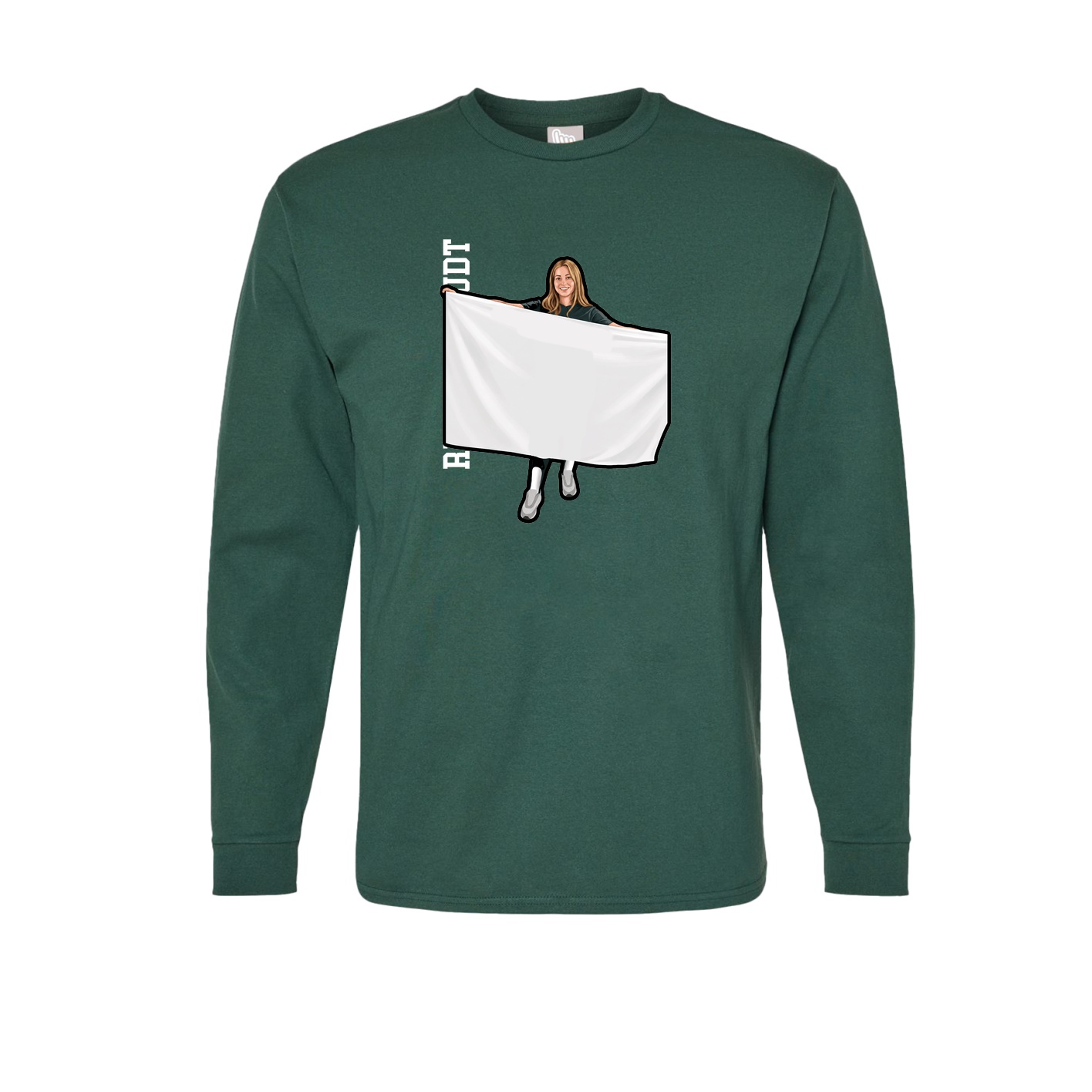 Long Sleeve Tee — Name Vertical in Green