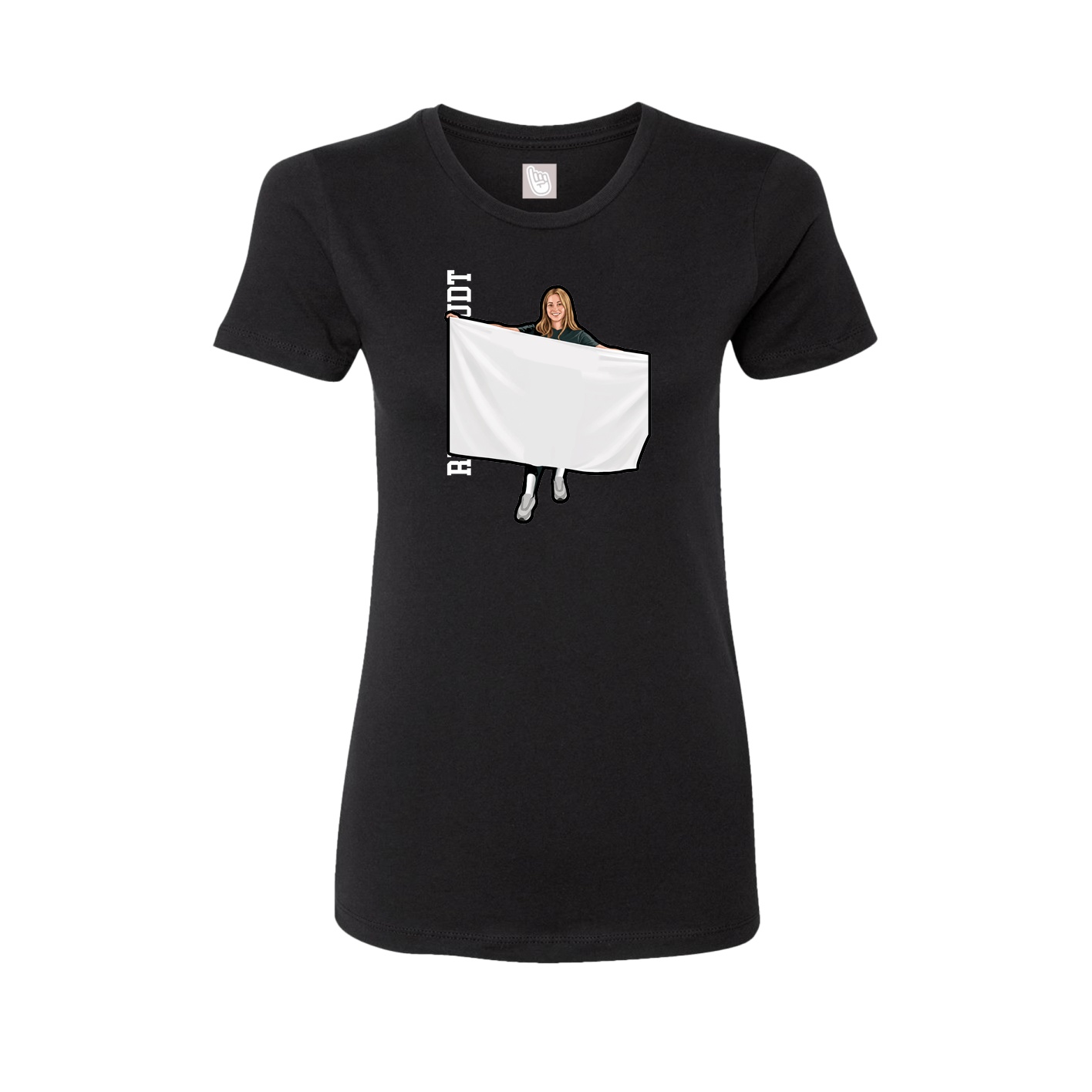 Fitted Women's Tee — Name Vertical in Black