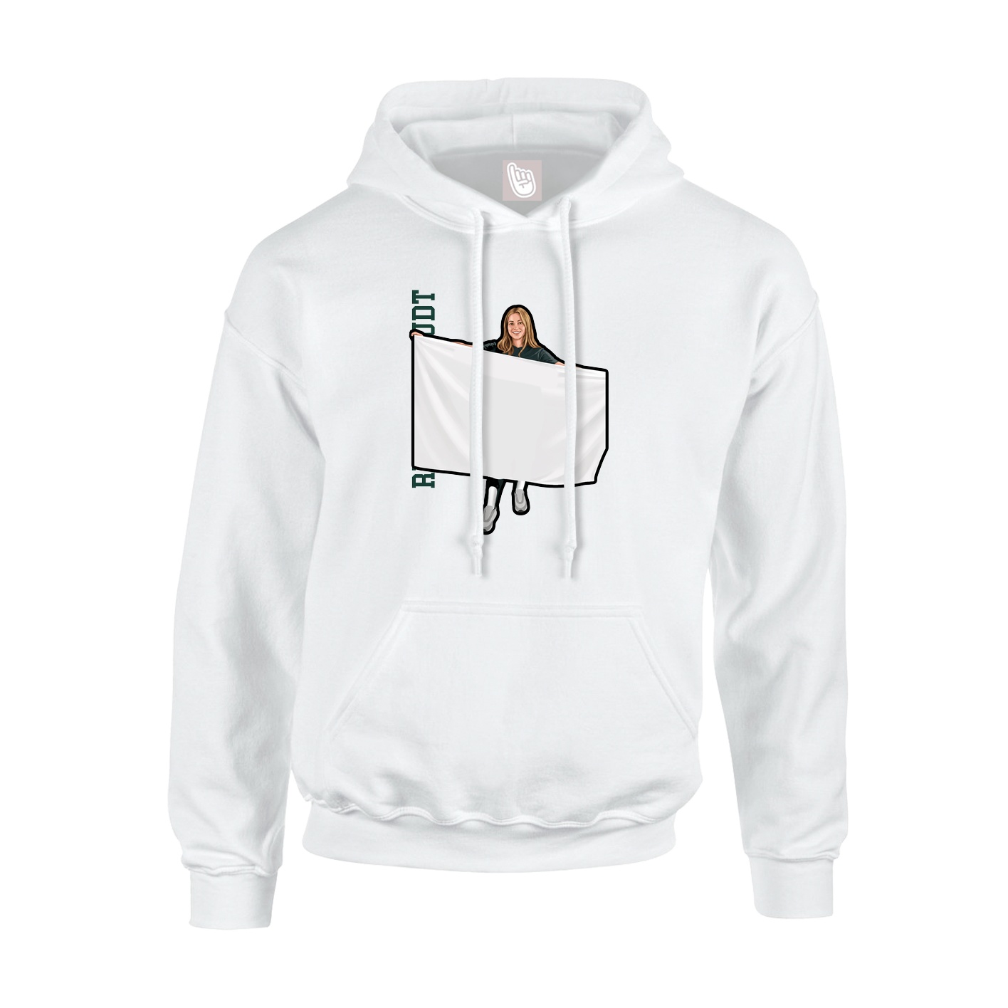 Hoodie — Name Vertical in White