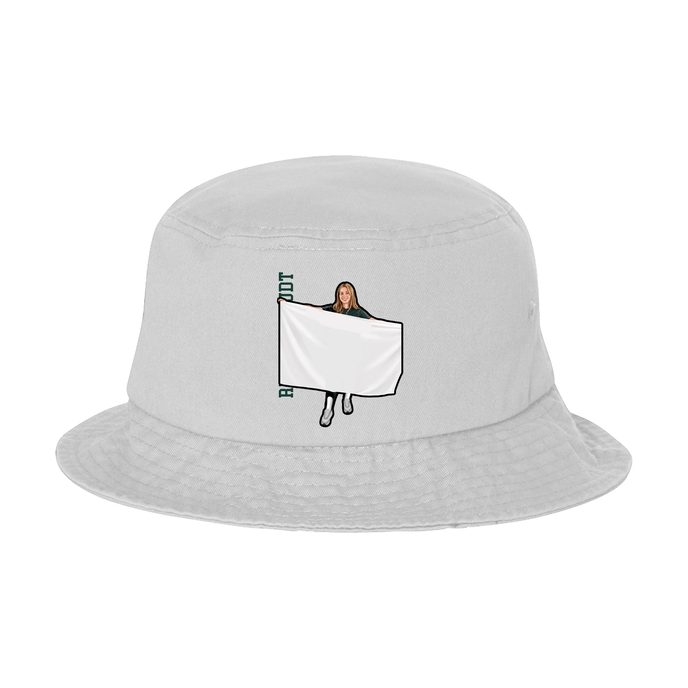 Bucket Cap — Name Vertical in White