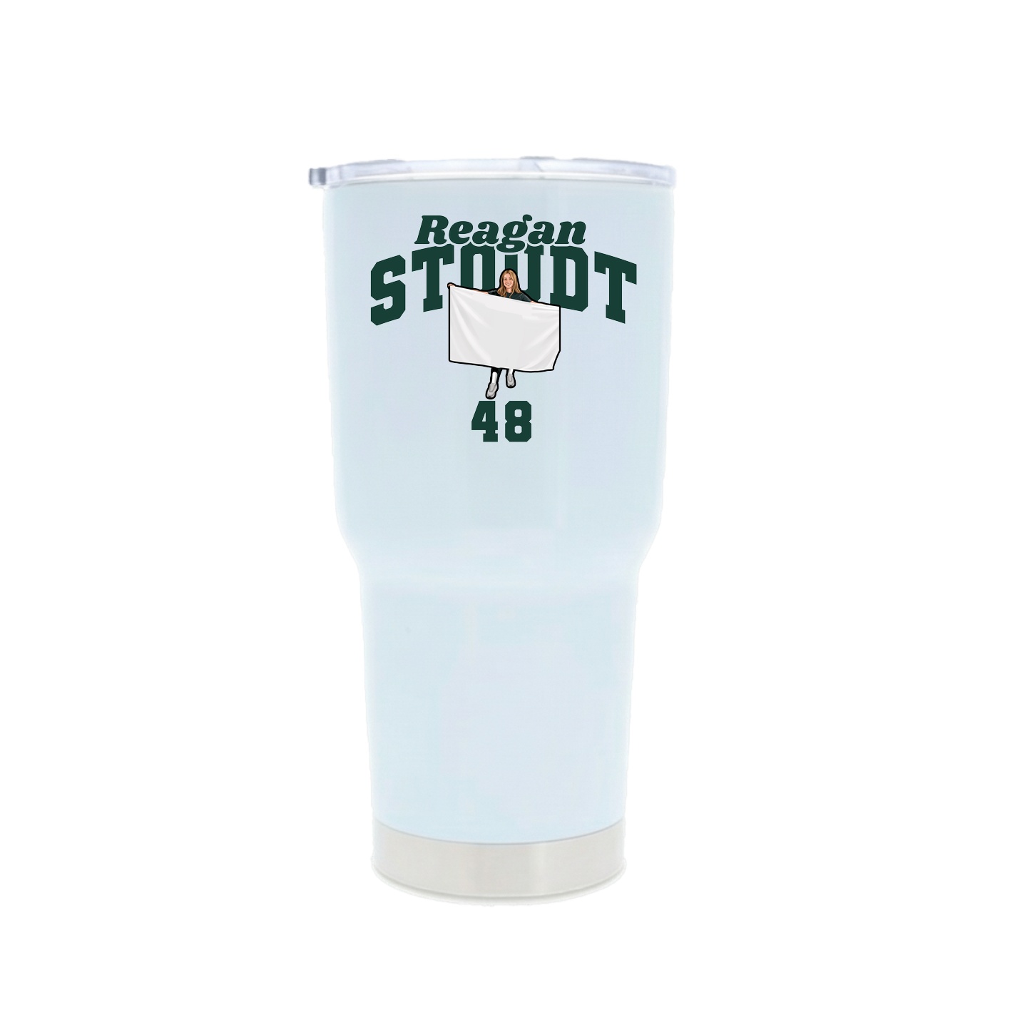 30oz Stainless Steel Tumbler — Signature Arch in White