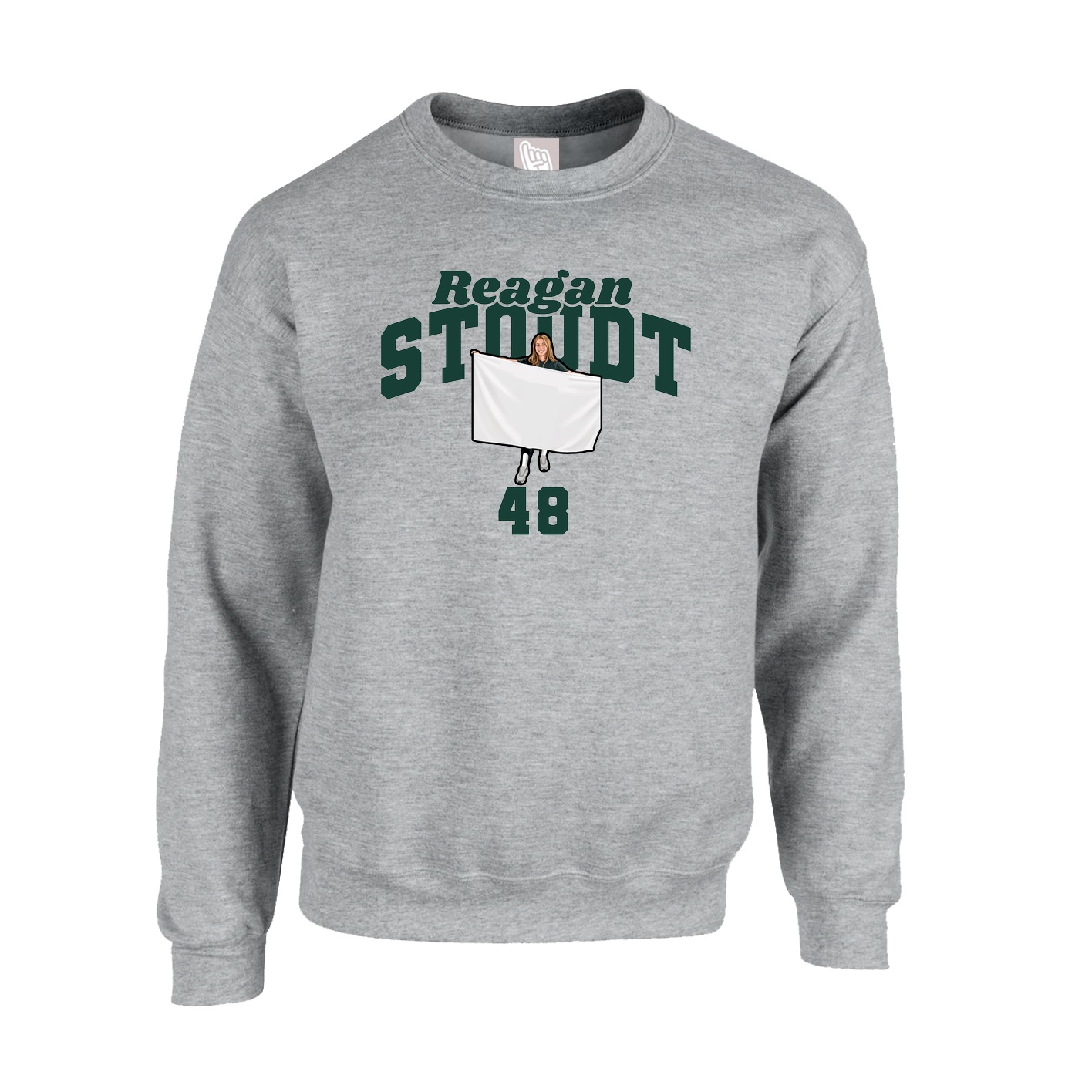 Fleece Crew — Signature Arch in Grey
