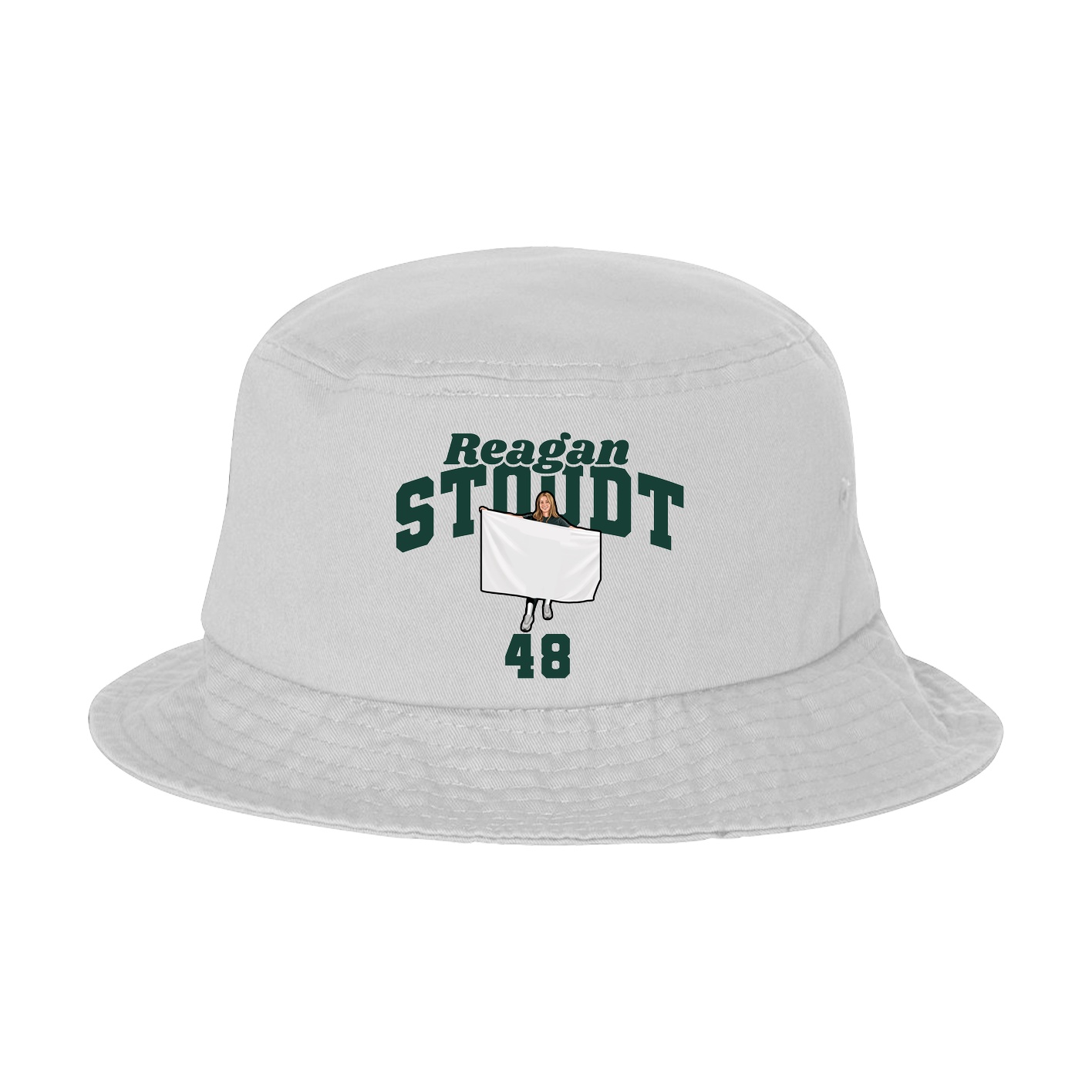 Bucket Cap — Signature Arch in White