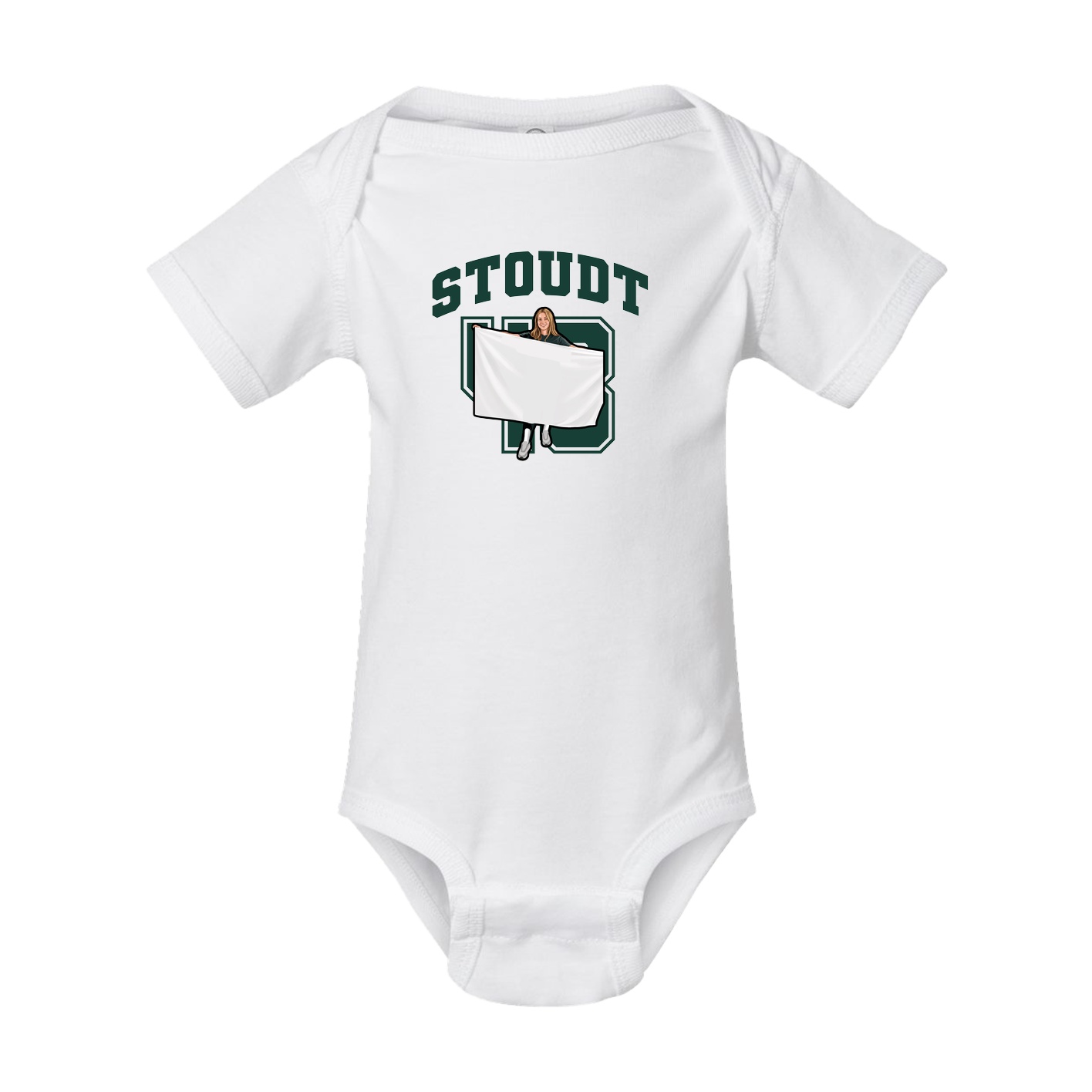 Baby Onesie — Number in White