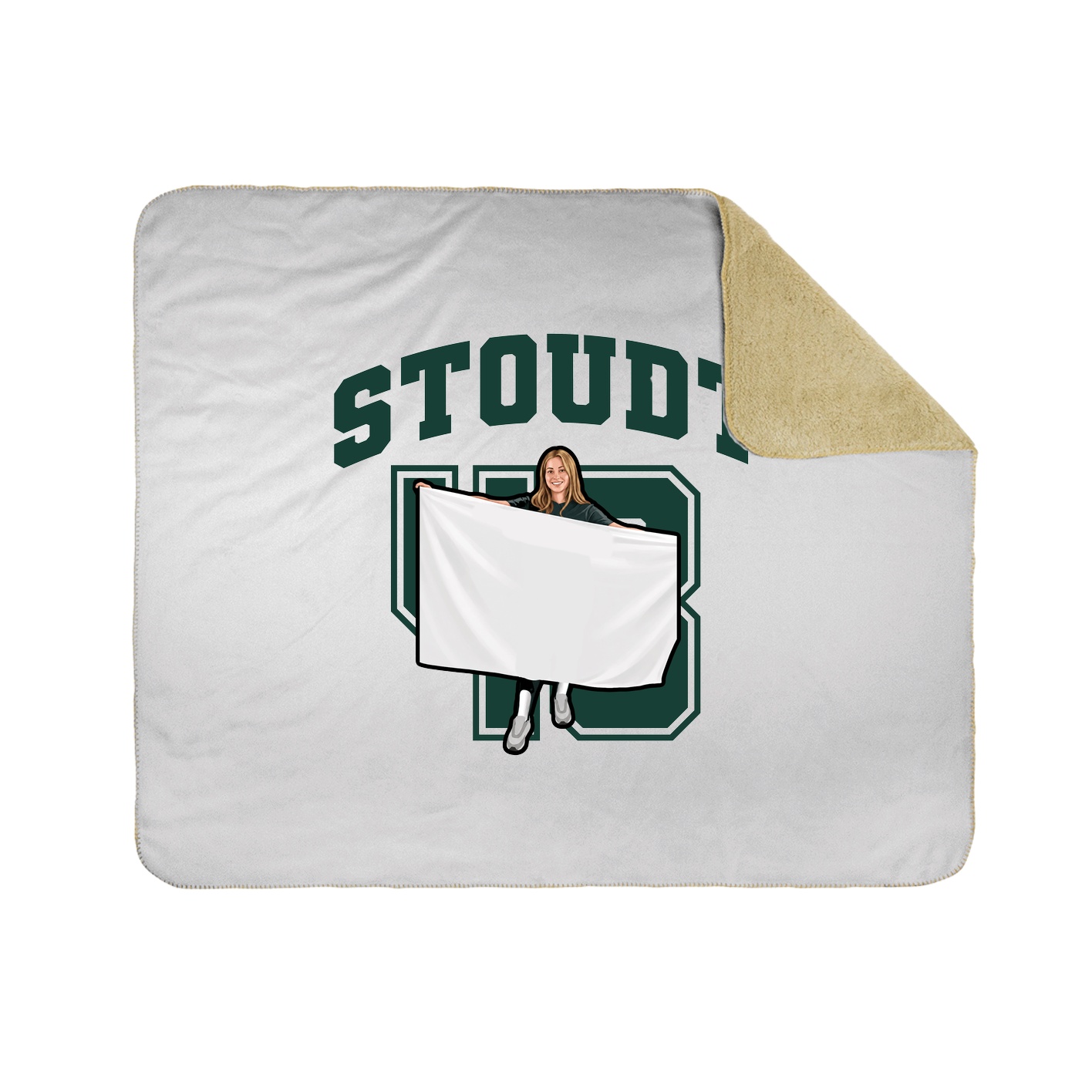 Throw Blanket — Number in White