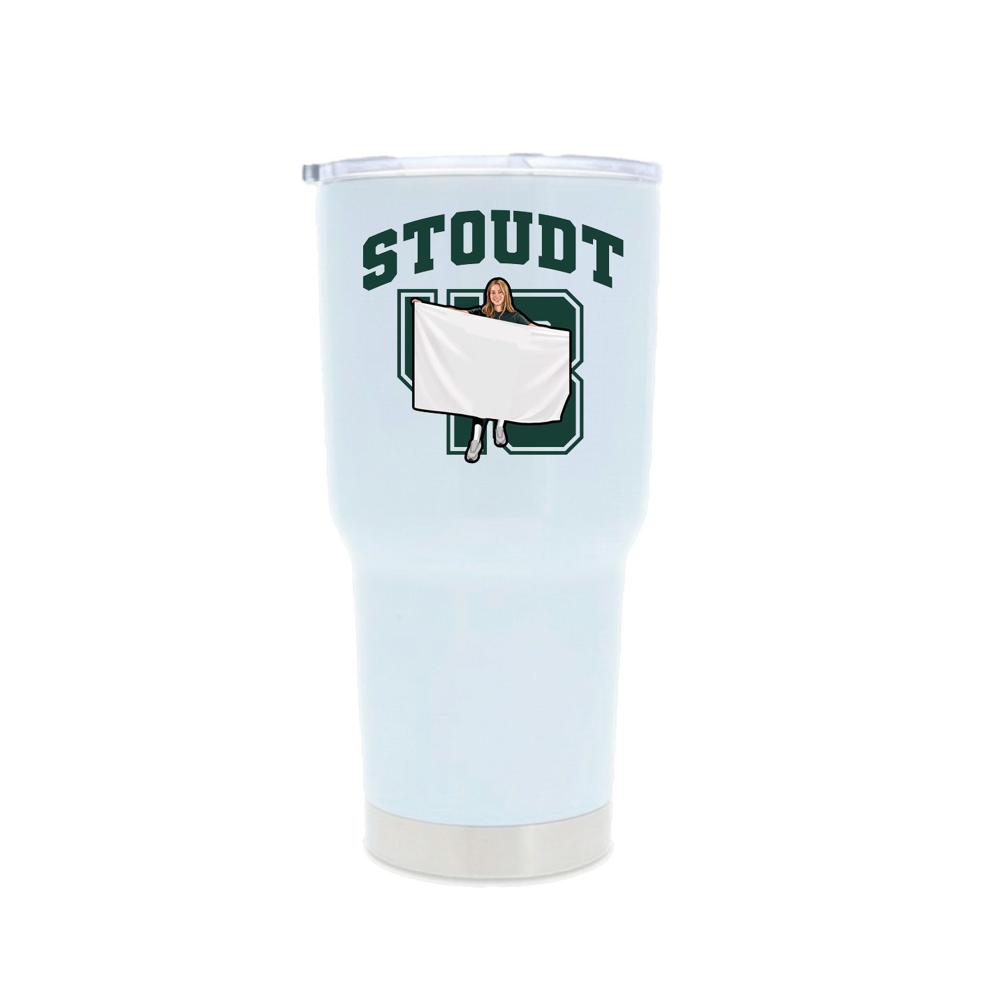 30oz Stainless Steel Tumbler — Number in White