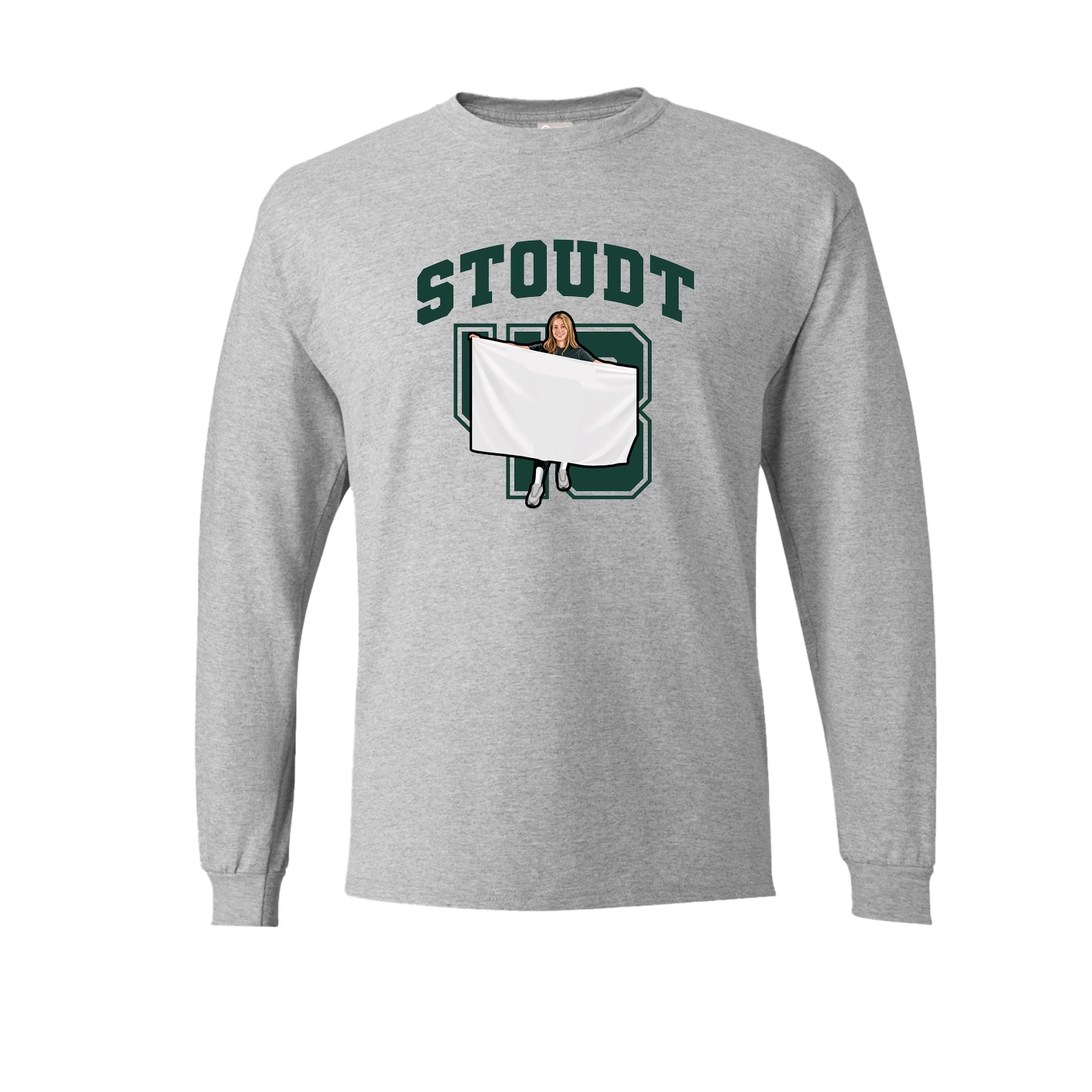 Long Sleeve Tee — Number in Grey