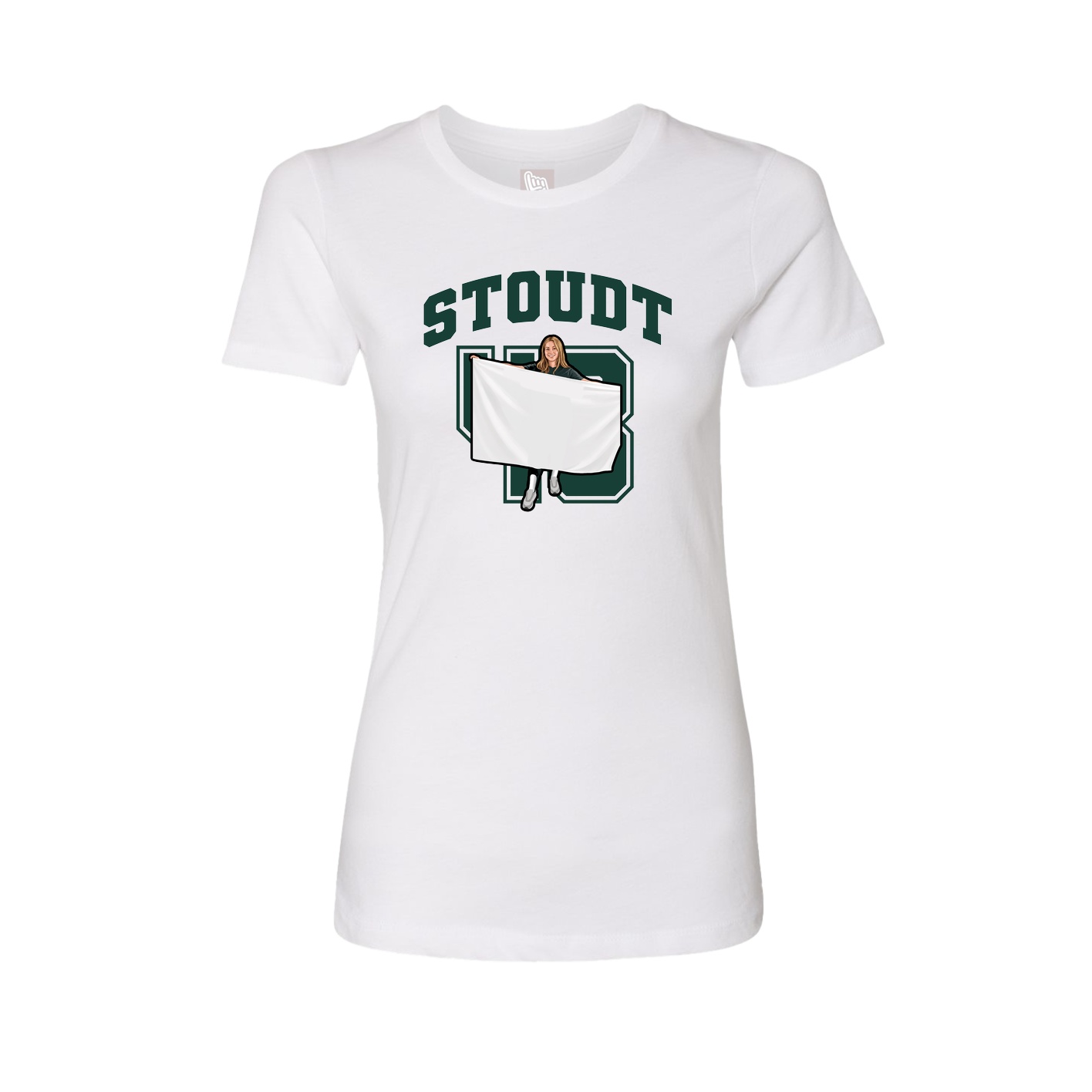 Fitted Women's Tee — Number in White