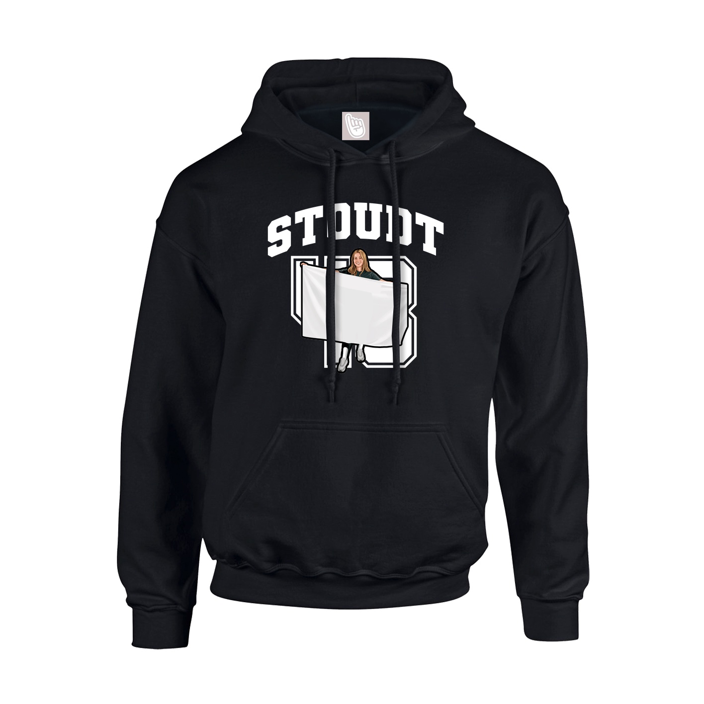 Hoodie — Number in Black