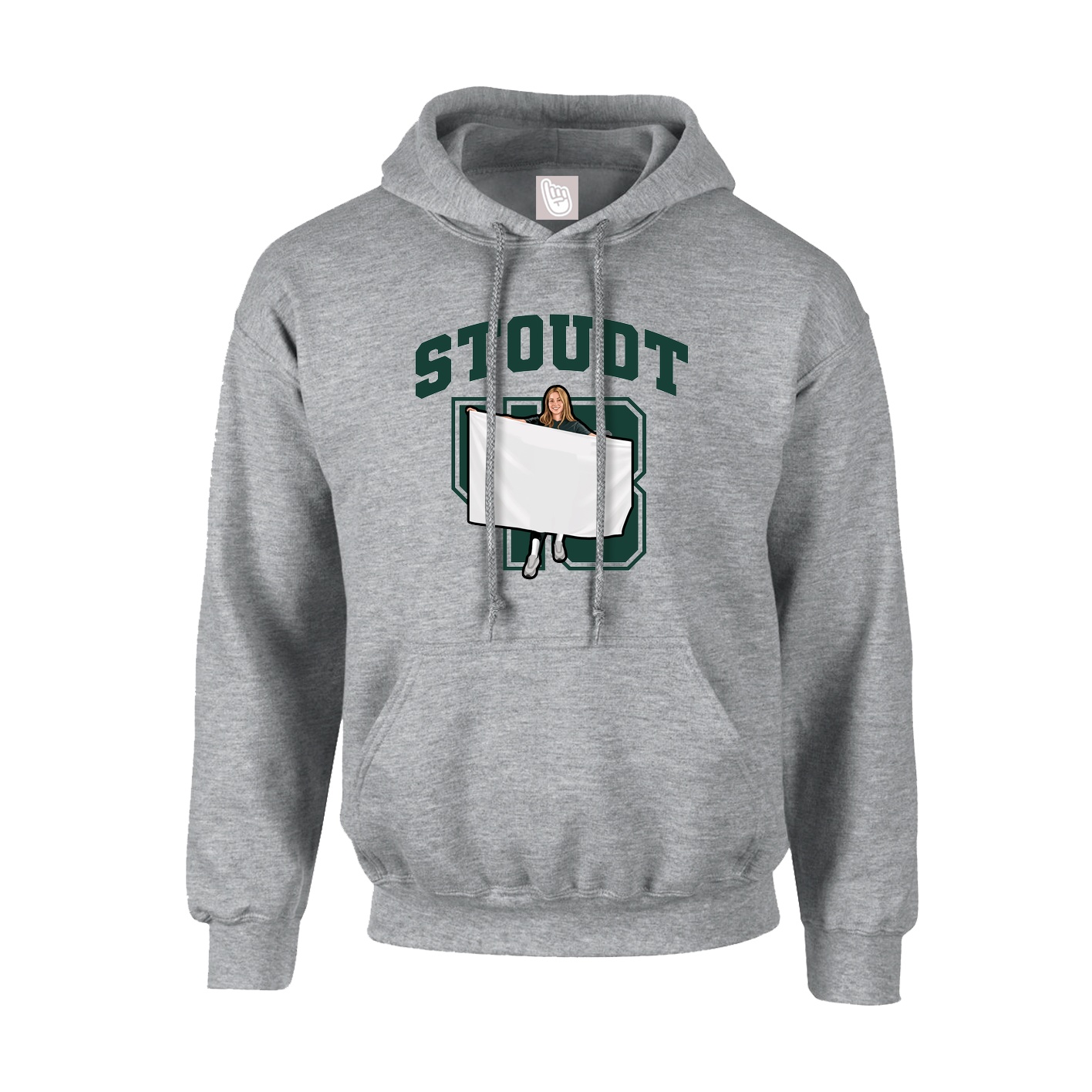 Youth Hoodie — Number in Grey