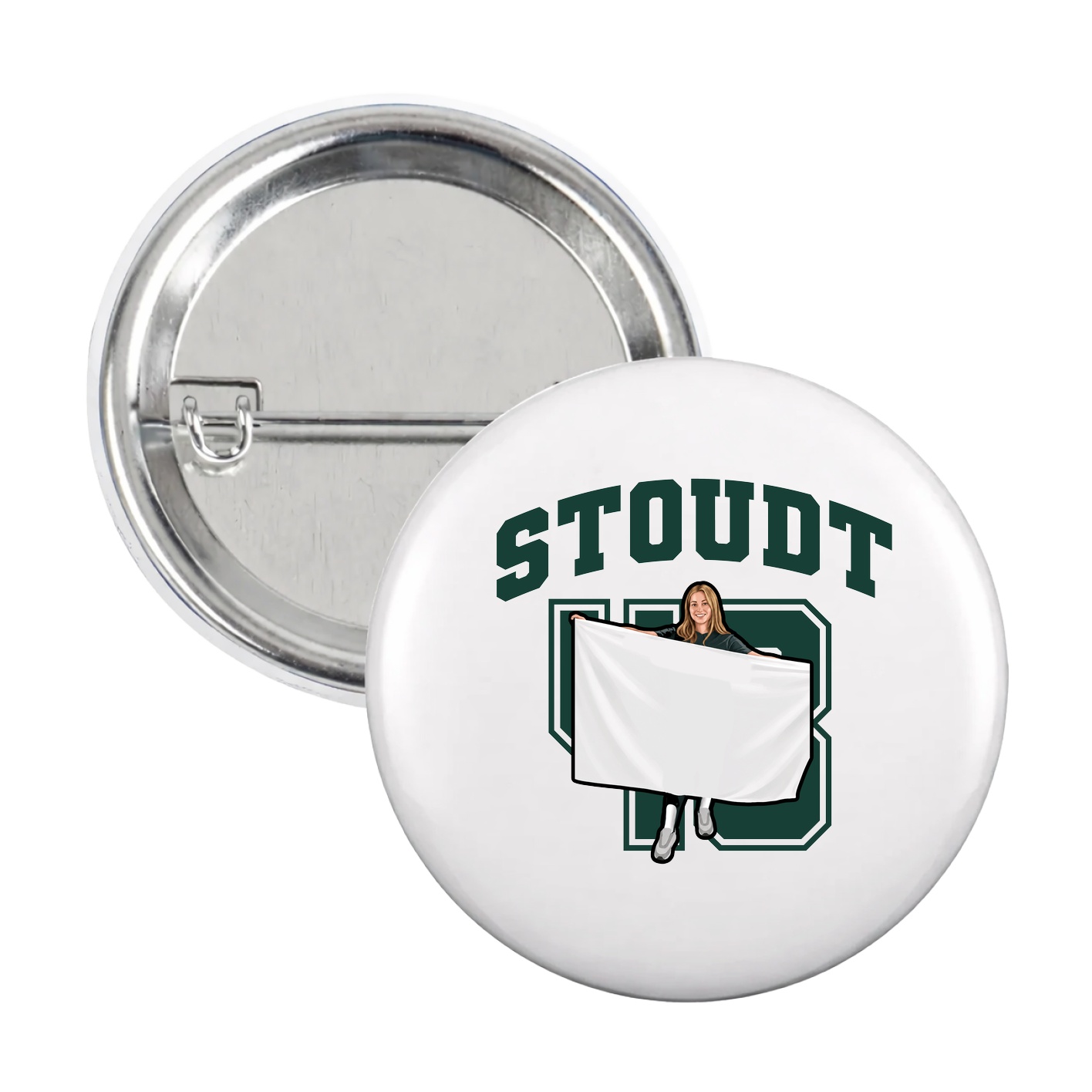 Game Day Button — Number in White