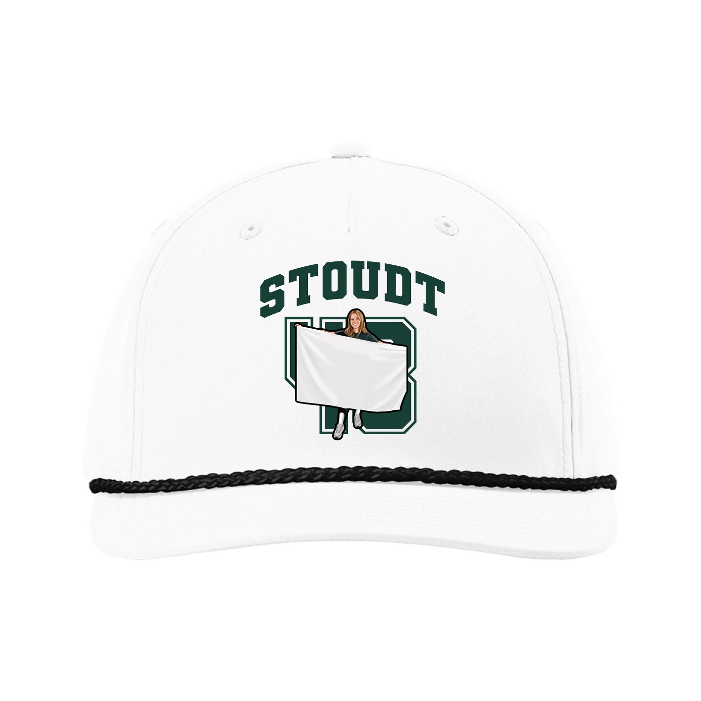 Five-Panel Classic Rope Cap — Number in White