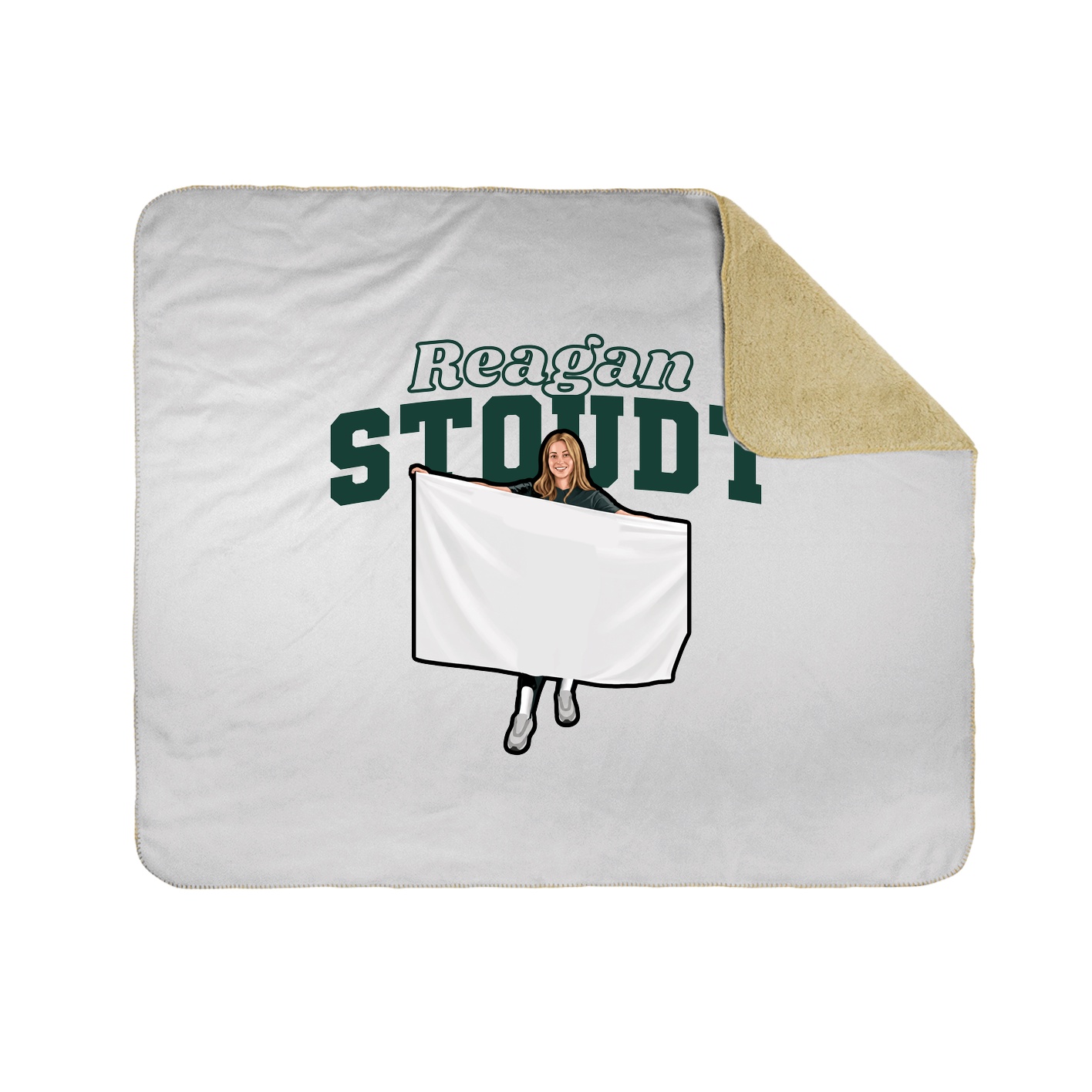 Throw Blanket — Name Arch in White