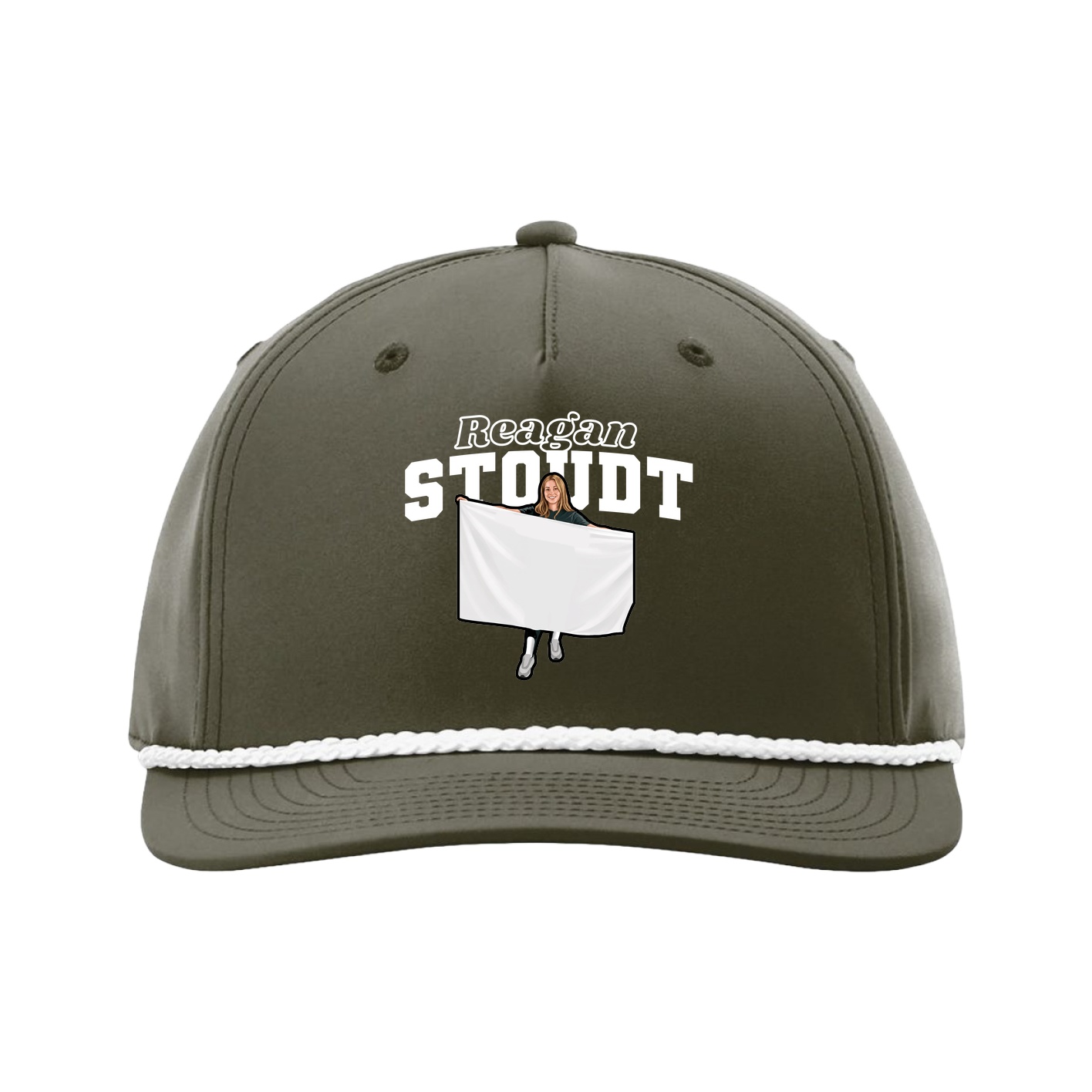 Five-Panel Classic Rope Cap — Name Arch in Green