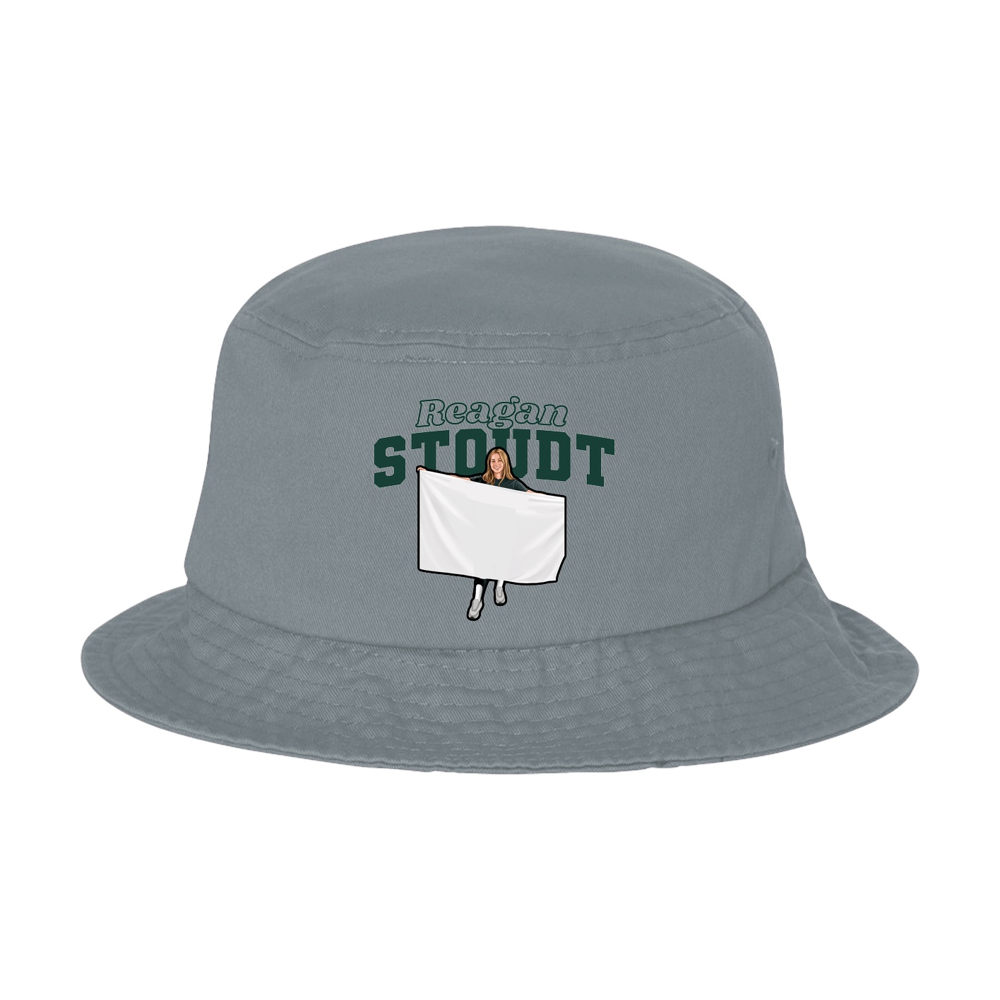 Bucket Cap — Name Arch in Grey