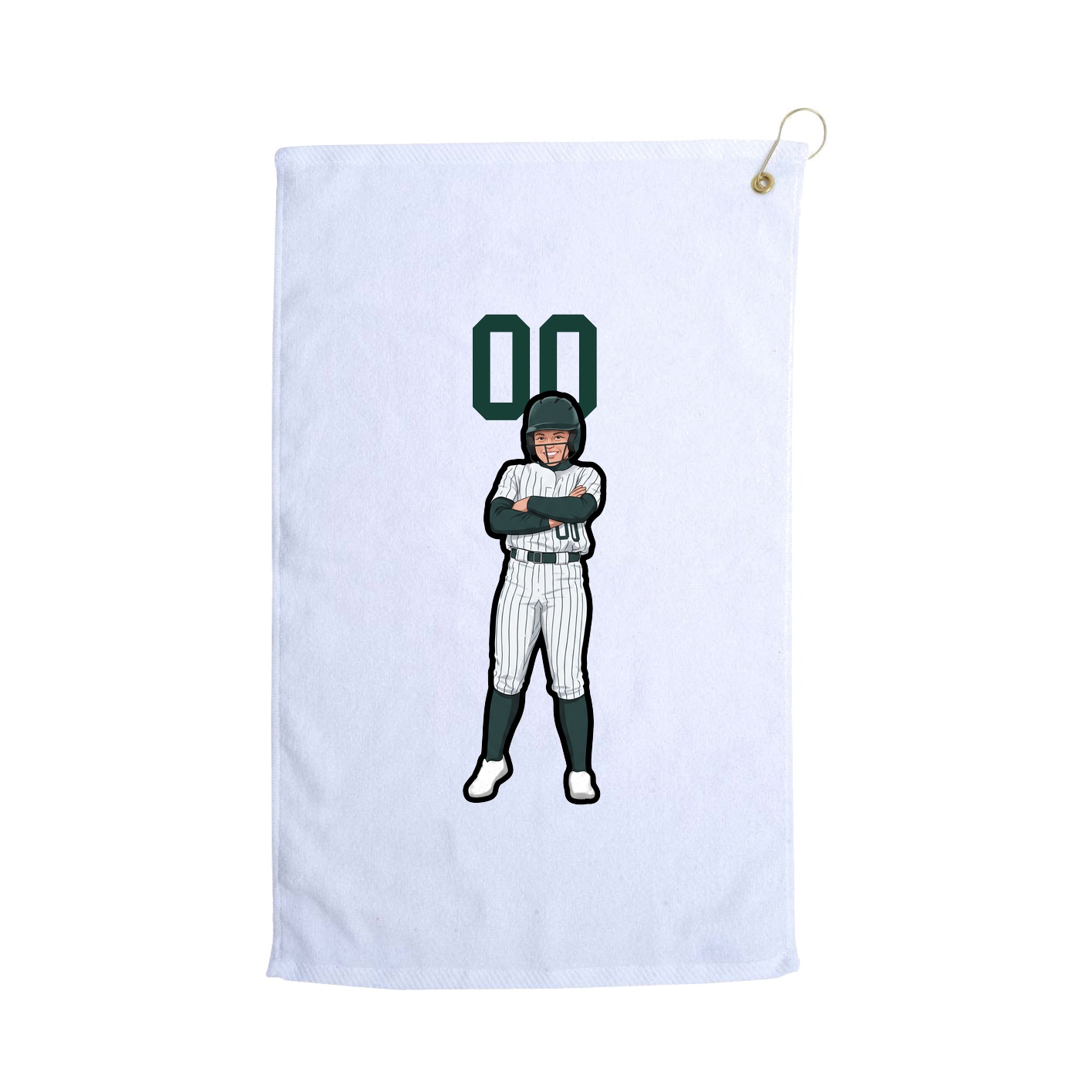 Golf Towel — Number Top in White