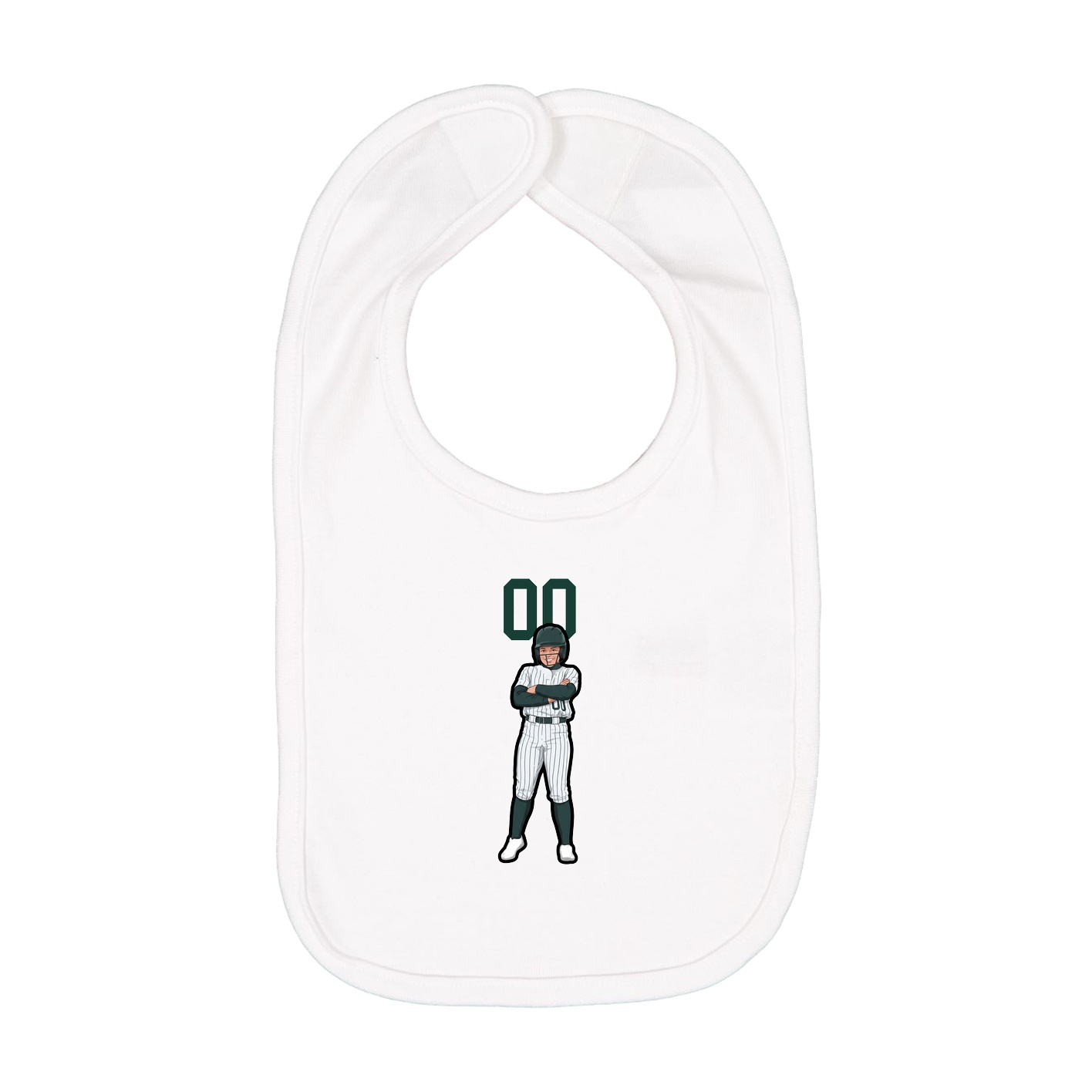 Infant Bib — Number Top in White