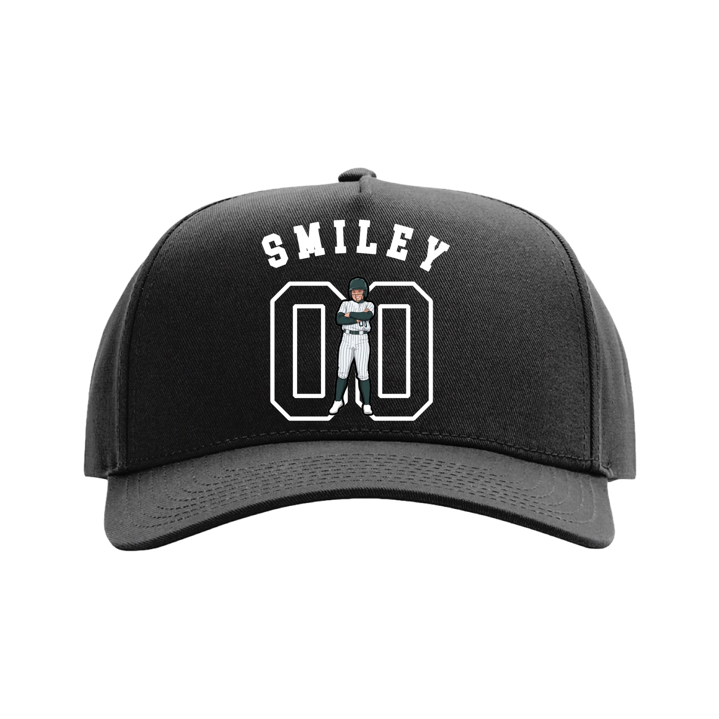 Full Fabric Five-Panel Champ Cap — Shirsey Arch in Black