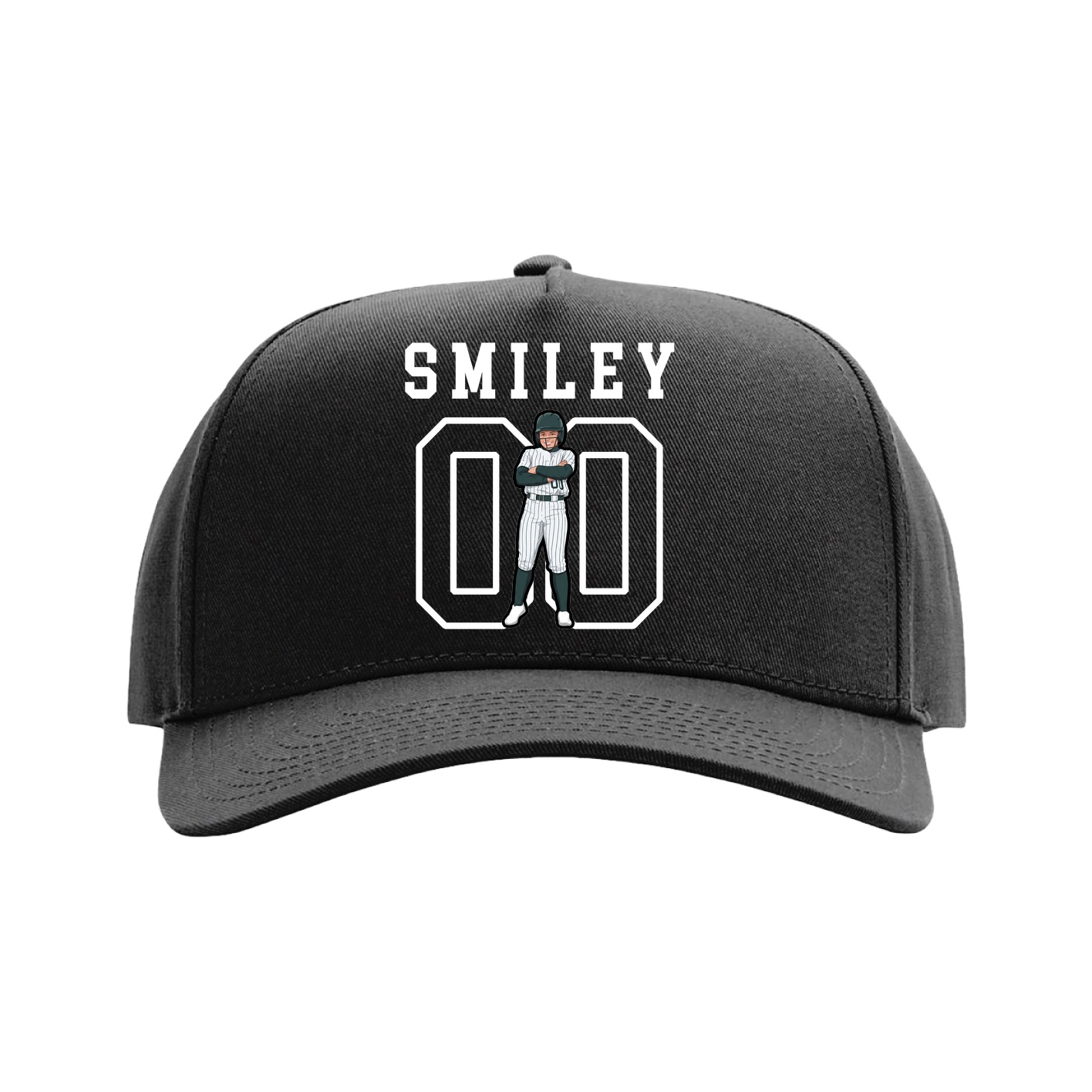 Full Fabric Five-Panel Champ Cap — Shirsey in Black