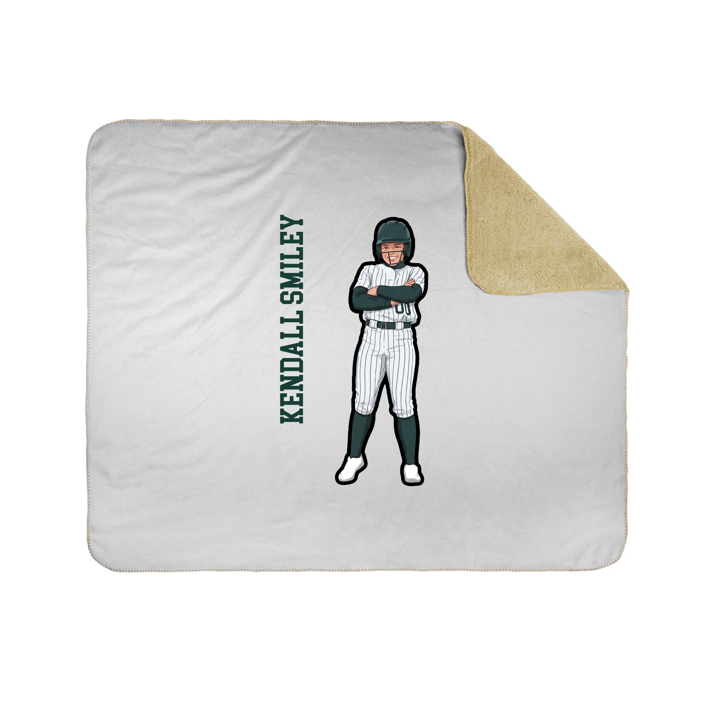 Throw Blanket — Name Vertical in White