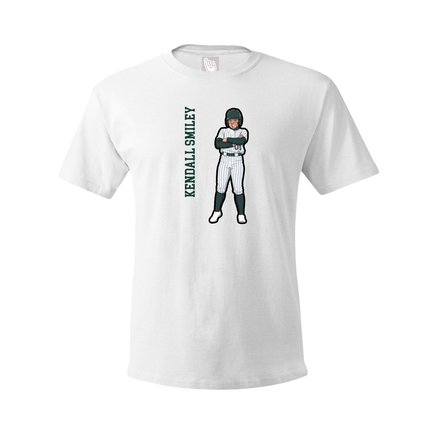Youth Tee — Name Vertical in White