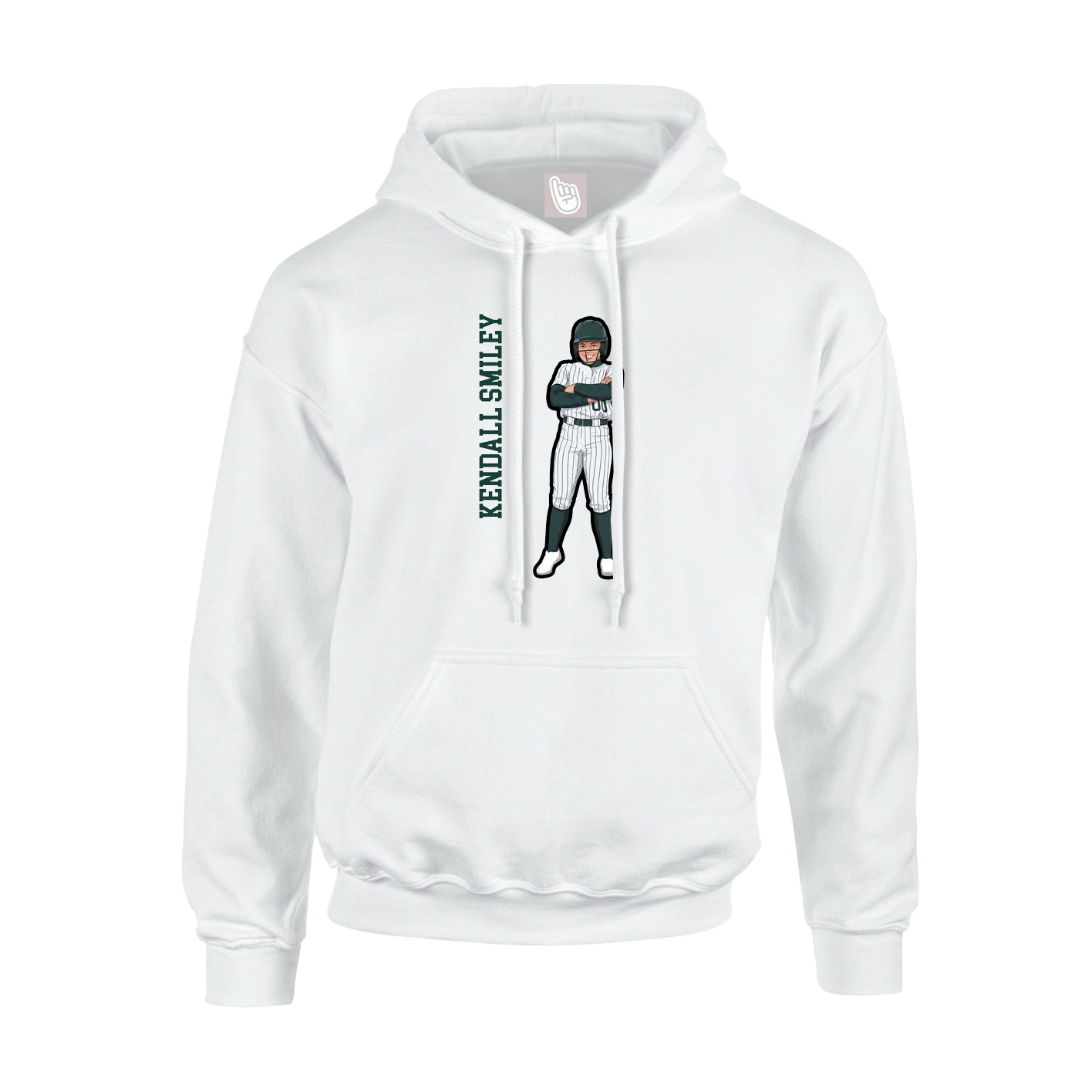 Youth Hoodie — Name Vertical in White