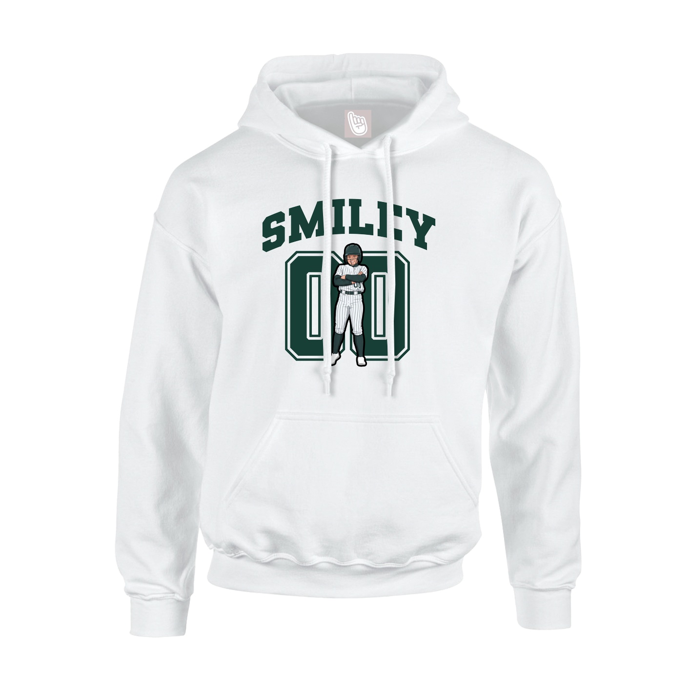 Hoodie — Number in White