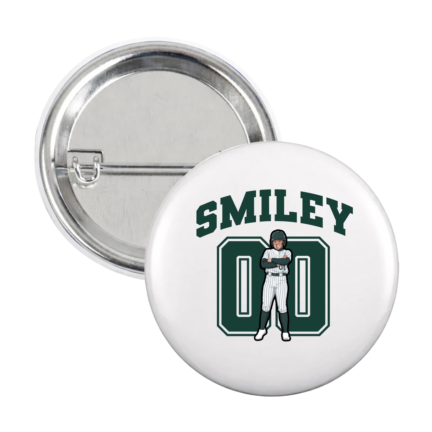 Game Day Button — Number in White