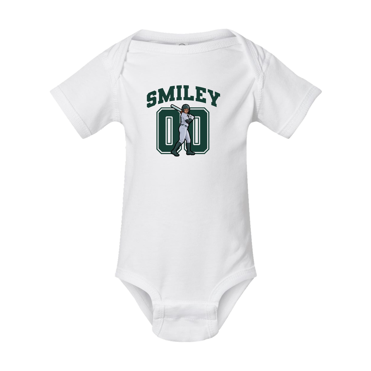 Baby Onesie — Number in White