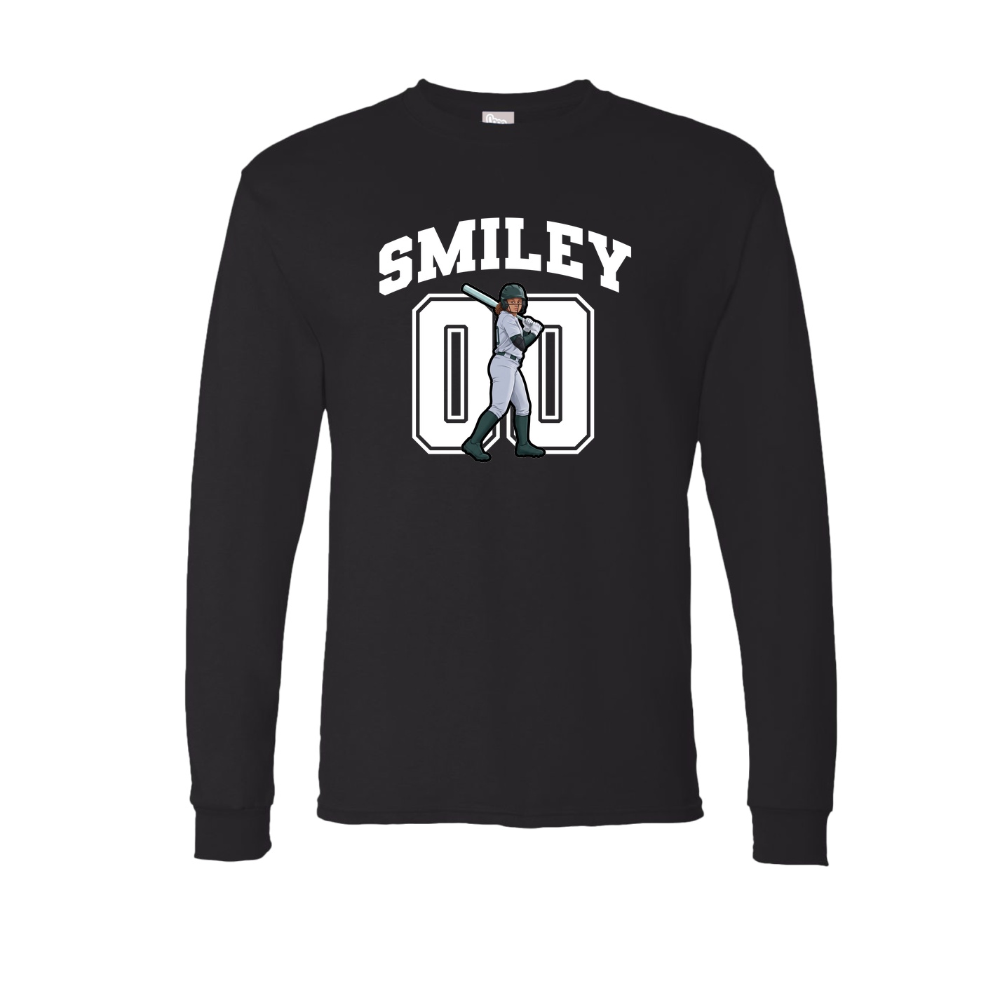 Long Sleeve Tee — Number in Black