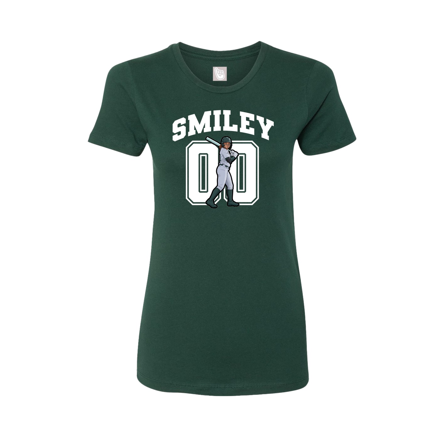 Fitted Women's Tee — Number in Green