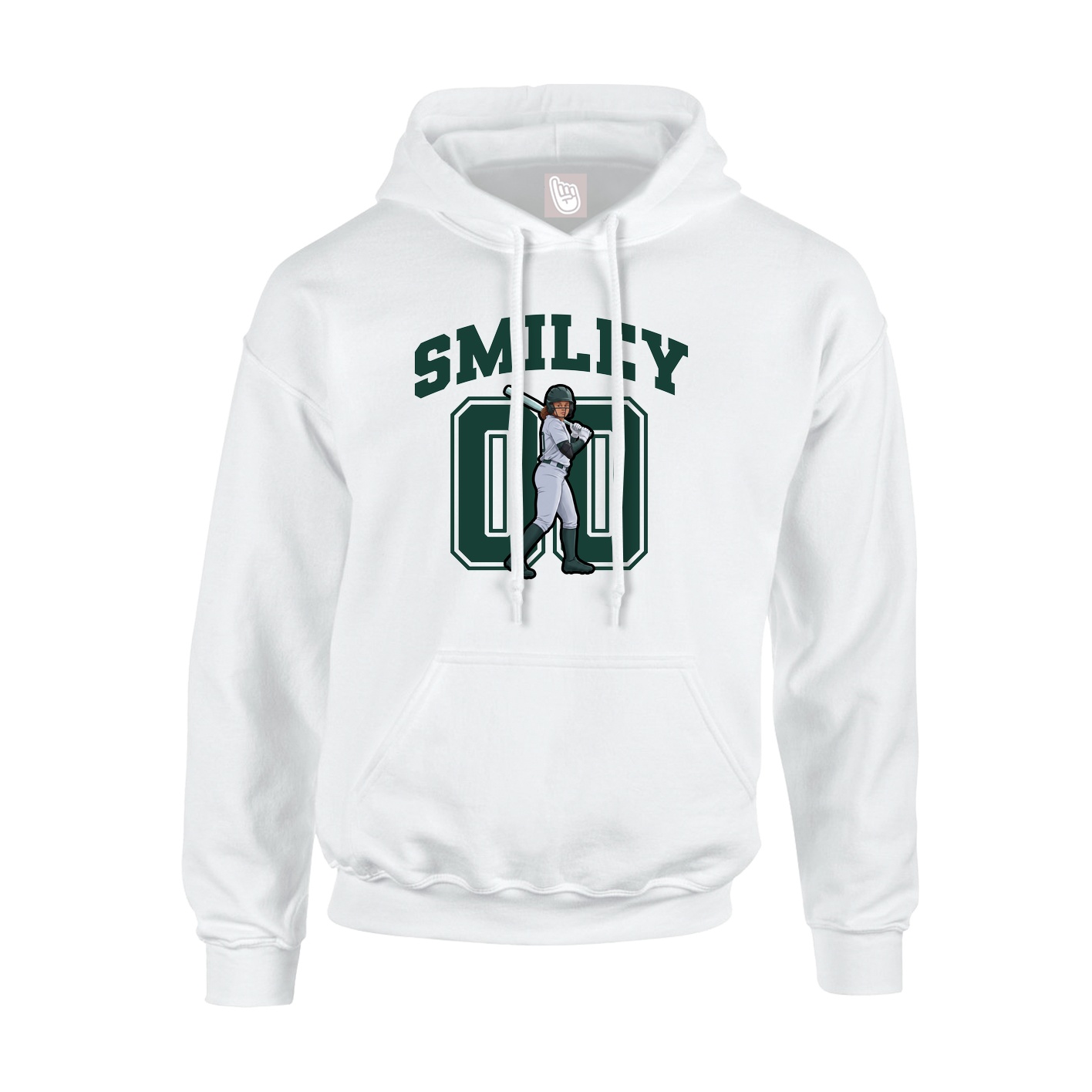 Youth Hoodie — Number in White