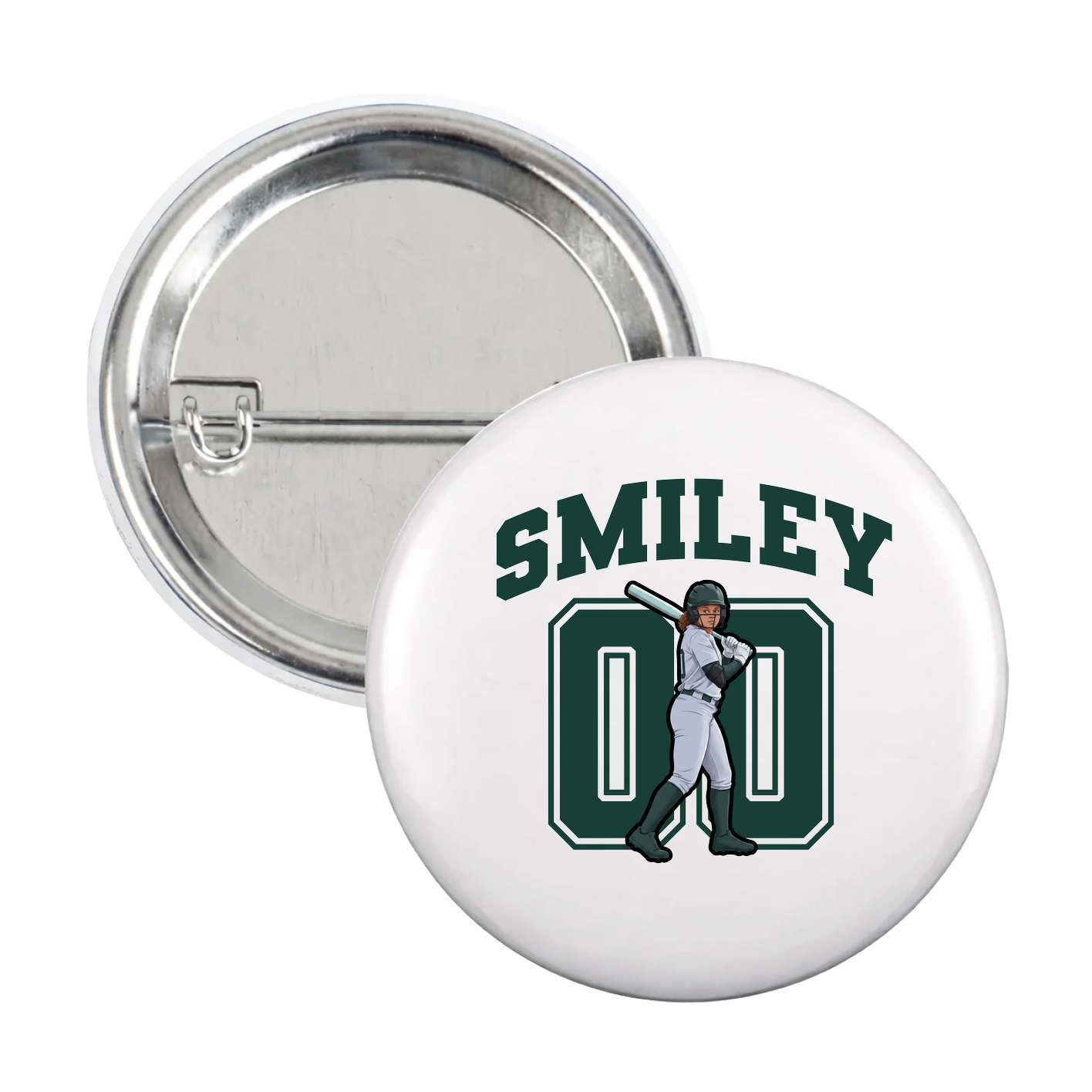 Game Day Button — Number in White