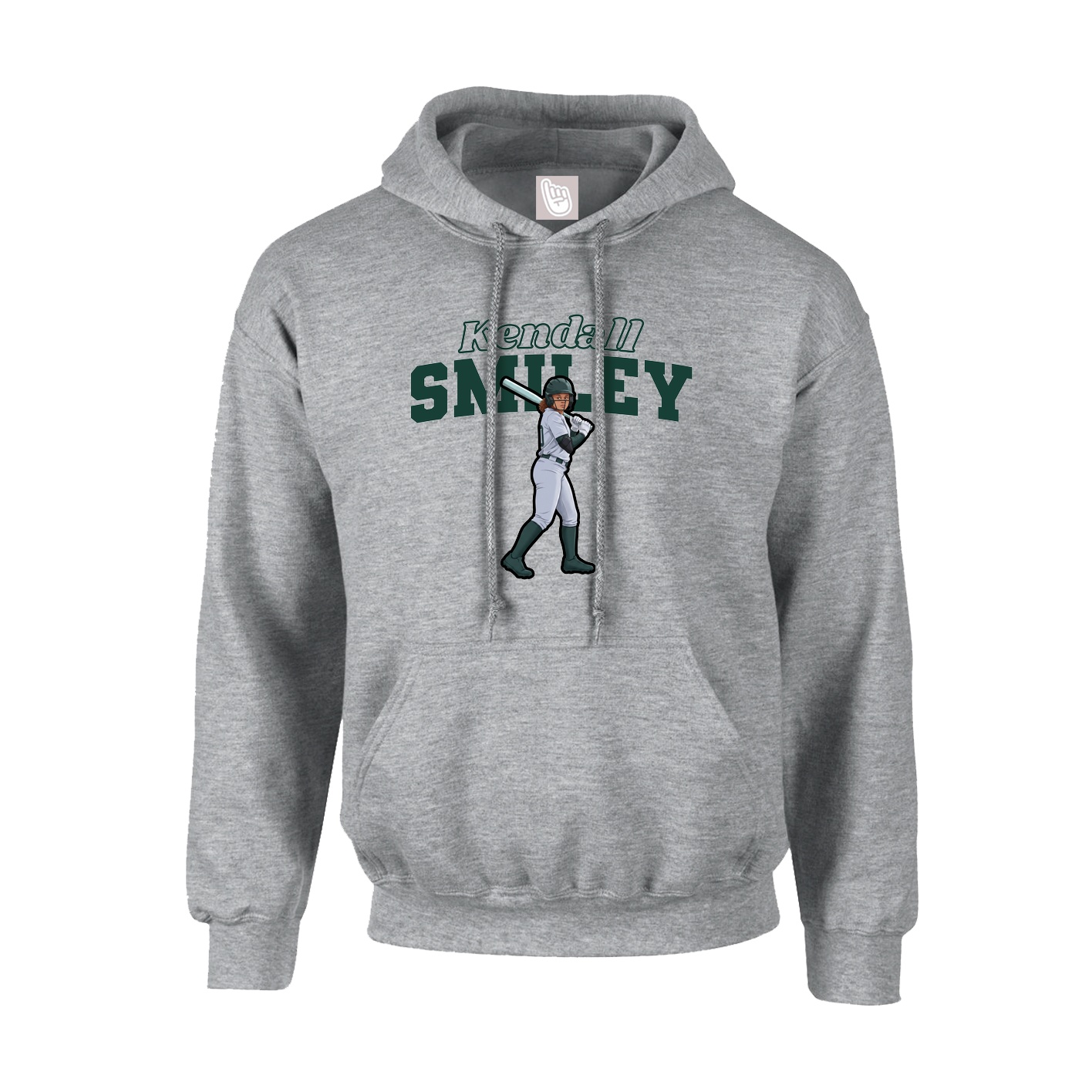 Youth Hoodie — Name Arch in Grey