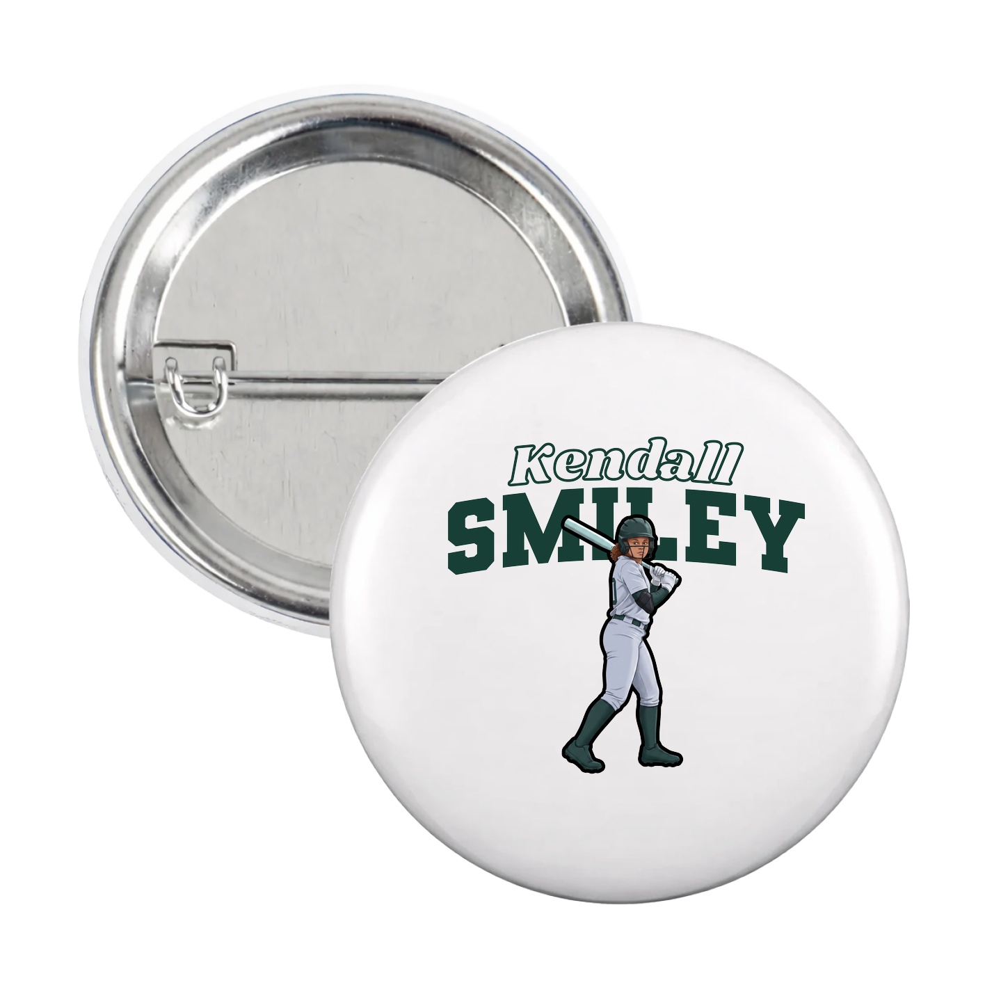 Game Day Button — Name Arch in White