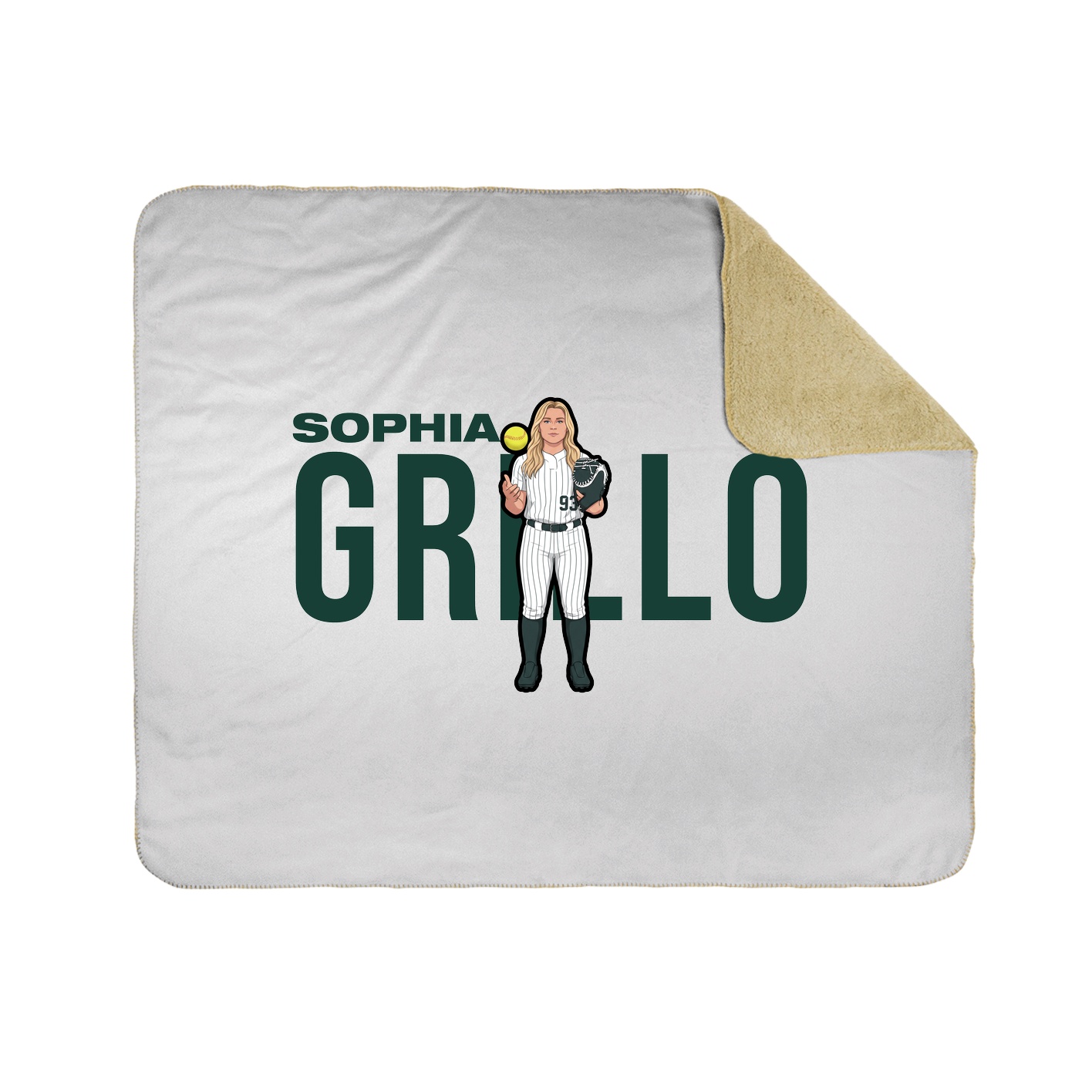 Throw Blanket — Player Name in White