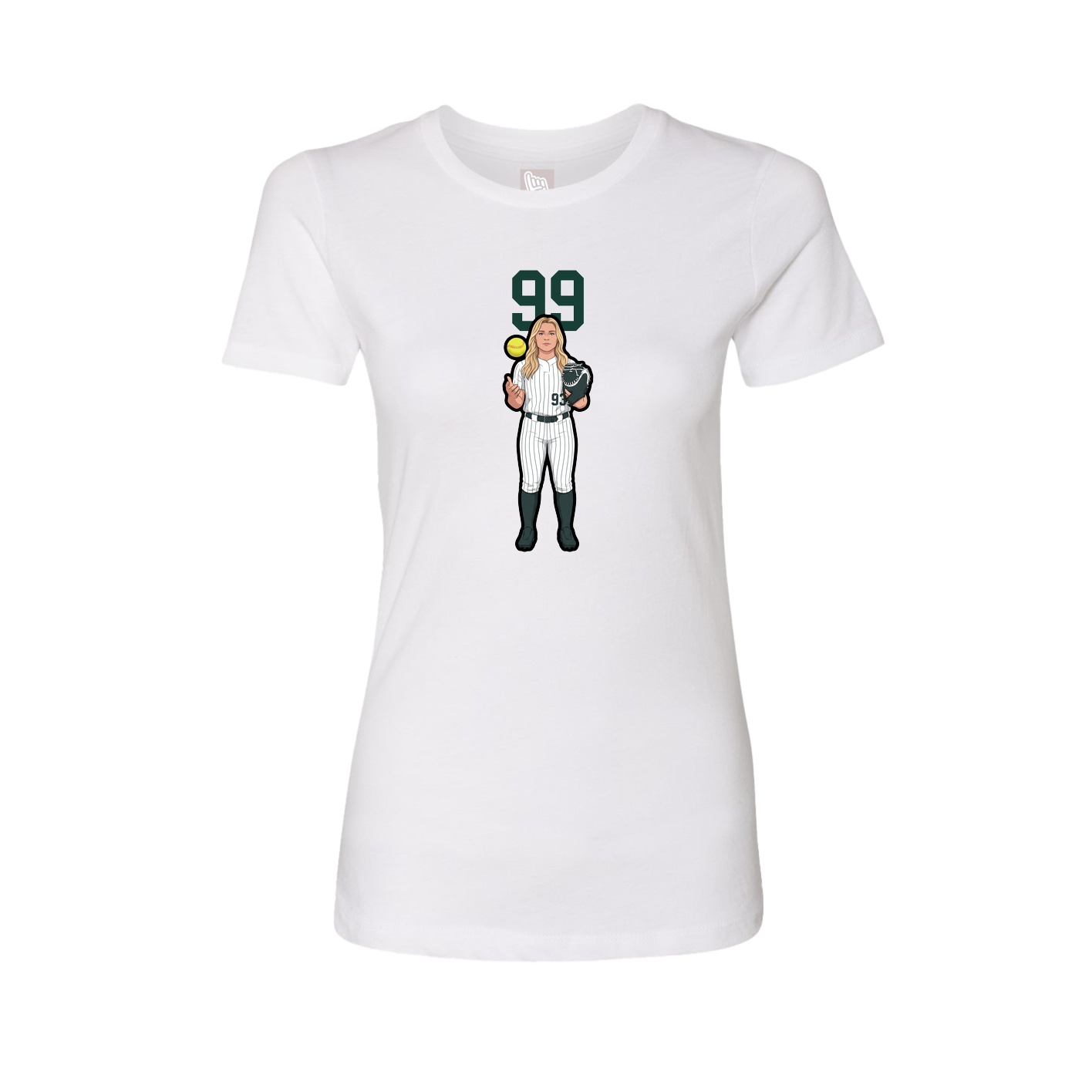 Fitted Women's Tee — Number Top in White