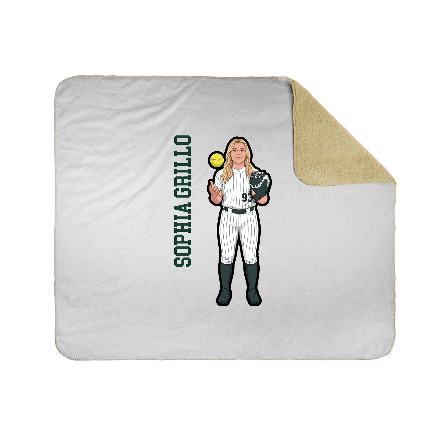Throw Blanket — Name Vertical in White