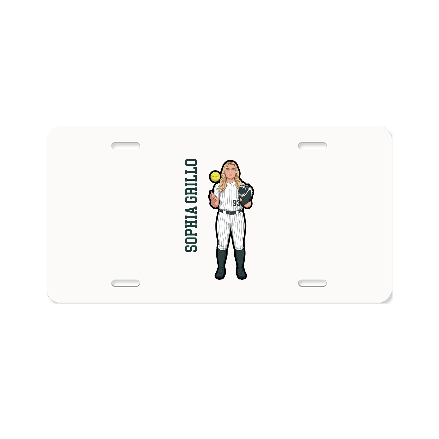 License Plate — Name Vertical in Classic