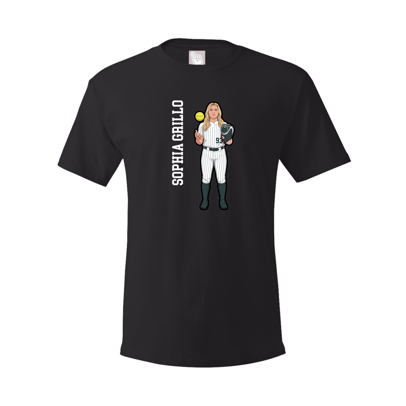 Youth Tee — Name Vertical in Black
