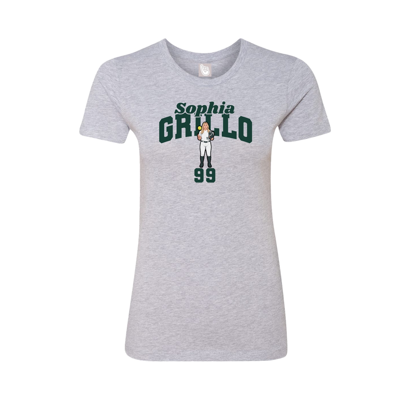 Fitted Women's Tee — Signature Arch in Grey