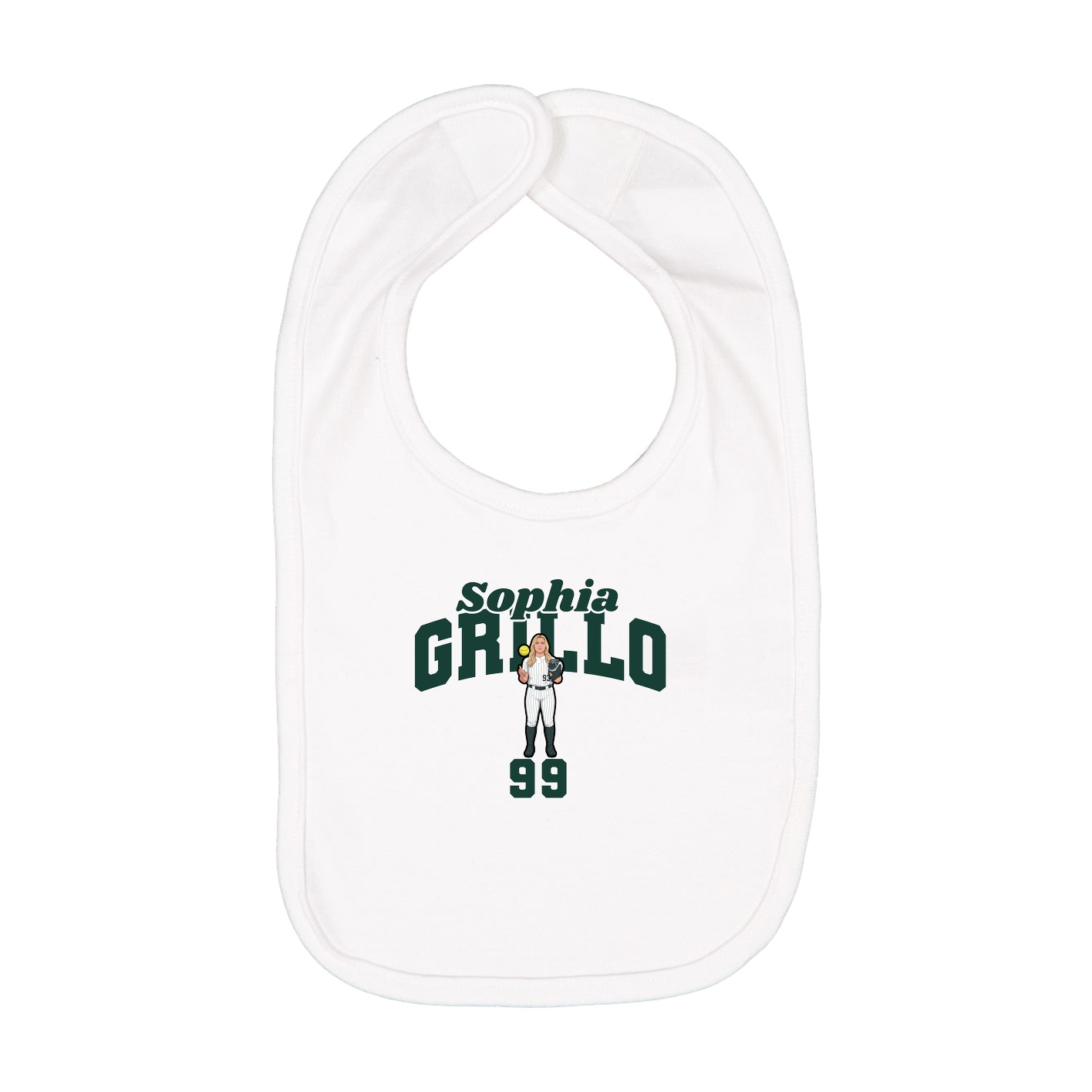 Infant Bib — Signature Arch in White