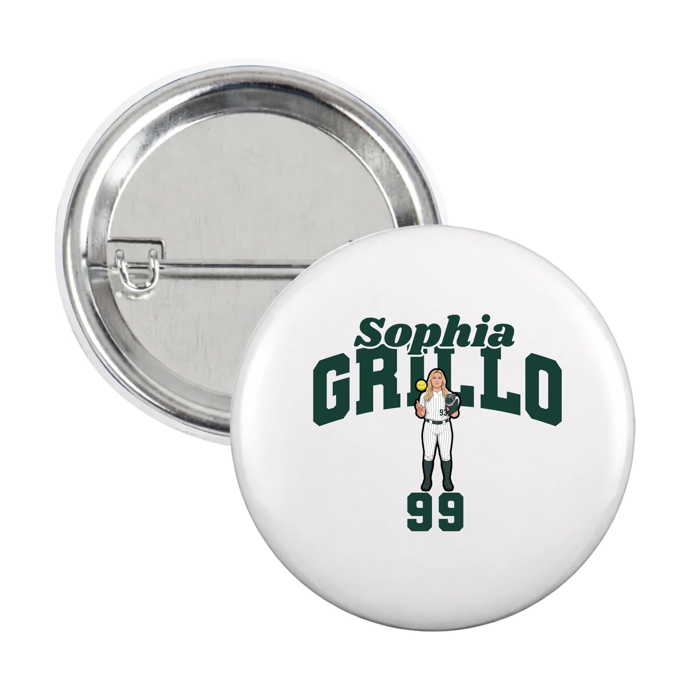 Game Day Button — Signature Arch in White