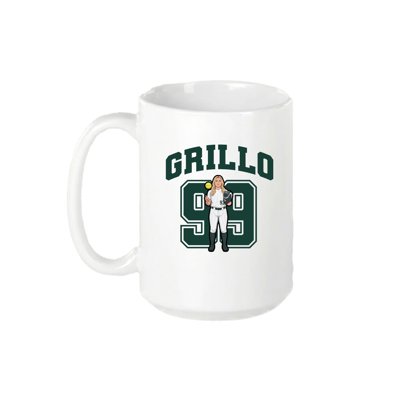 15oz Coffee Mug — Number in White