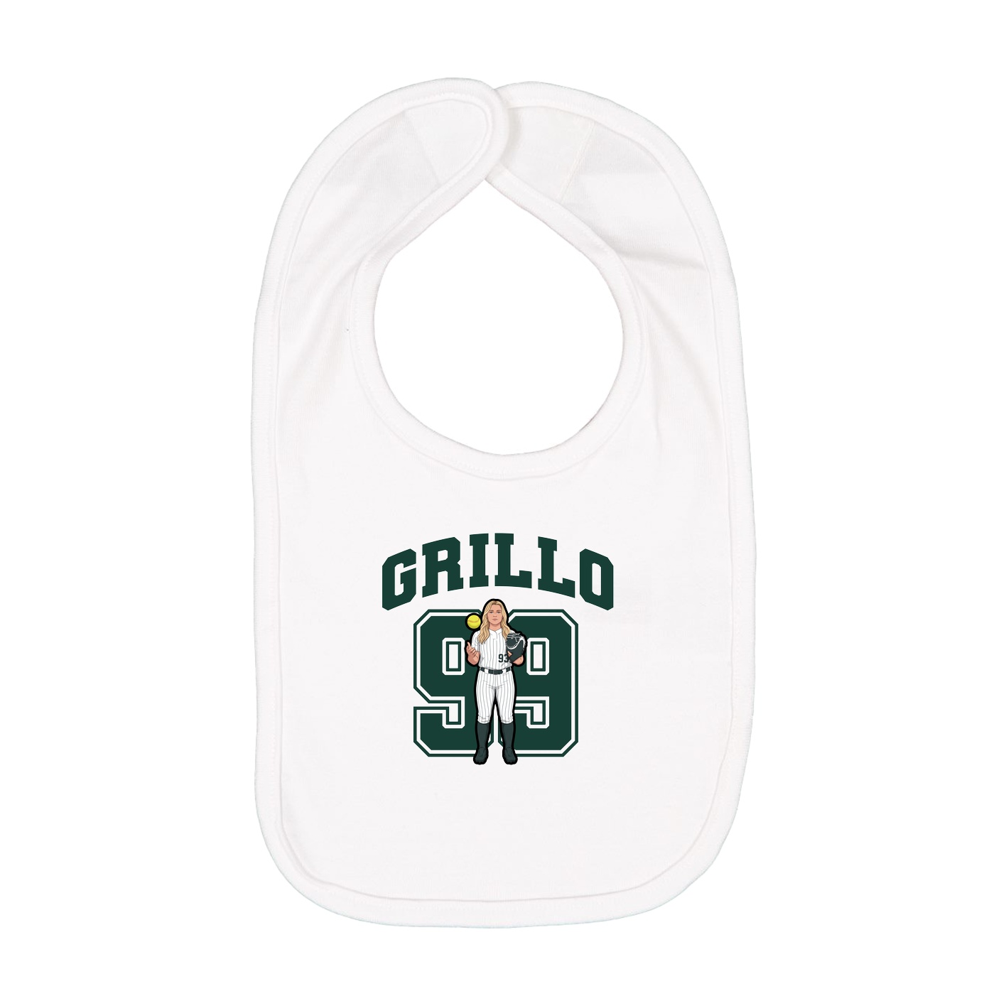 Infant Bib — Number in White